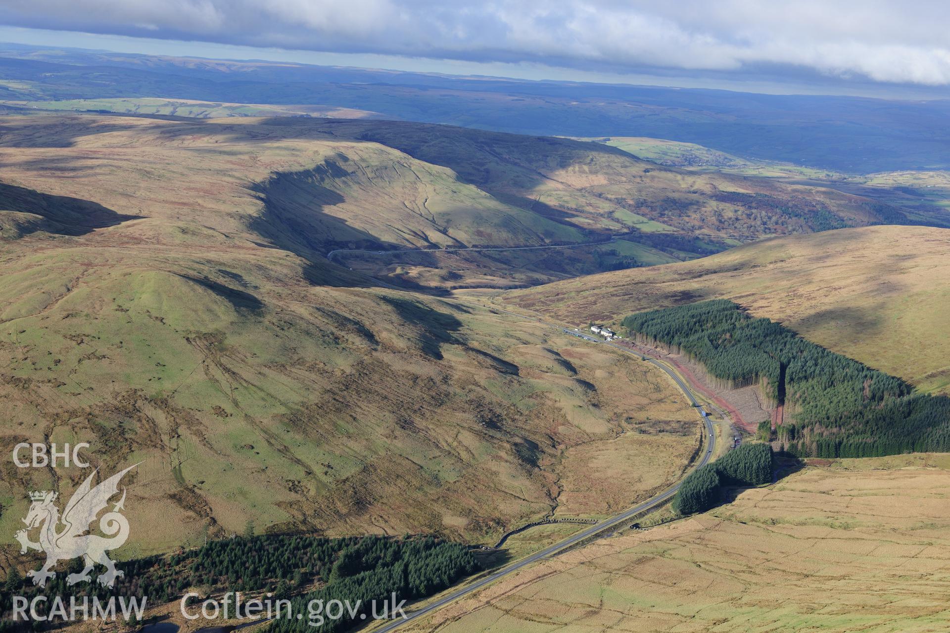 RCAHMW colour oblique photograph of Storey Arms anti-invasion defences. Taken by Toby Driver on 28/11/2012.