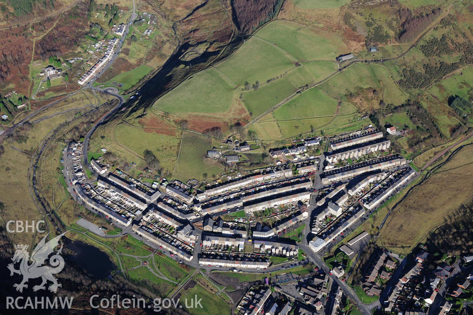 RCAHMW colour oblique photograph of Blaengarw, village. Taken by Toby Driver on 28/11/2012.