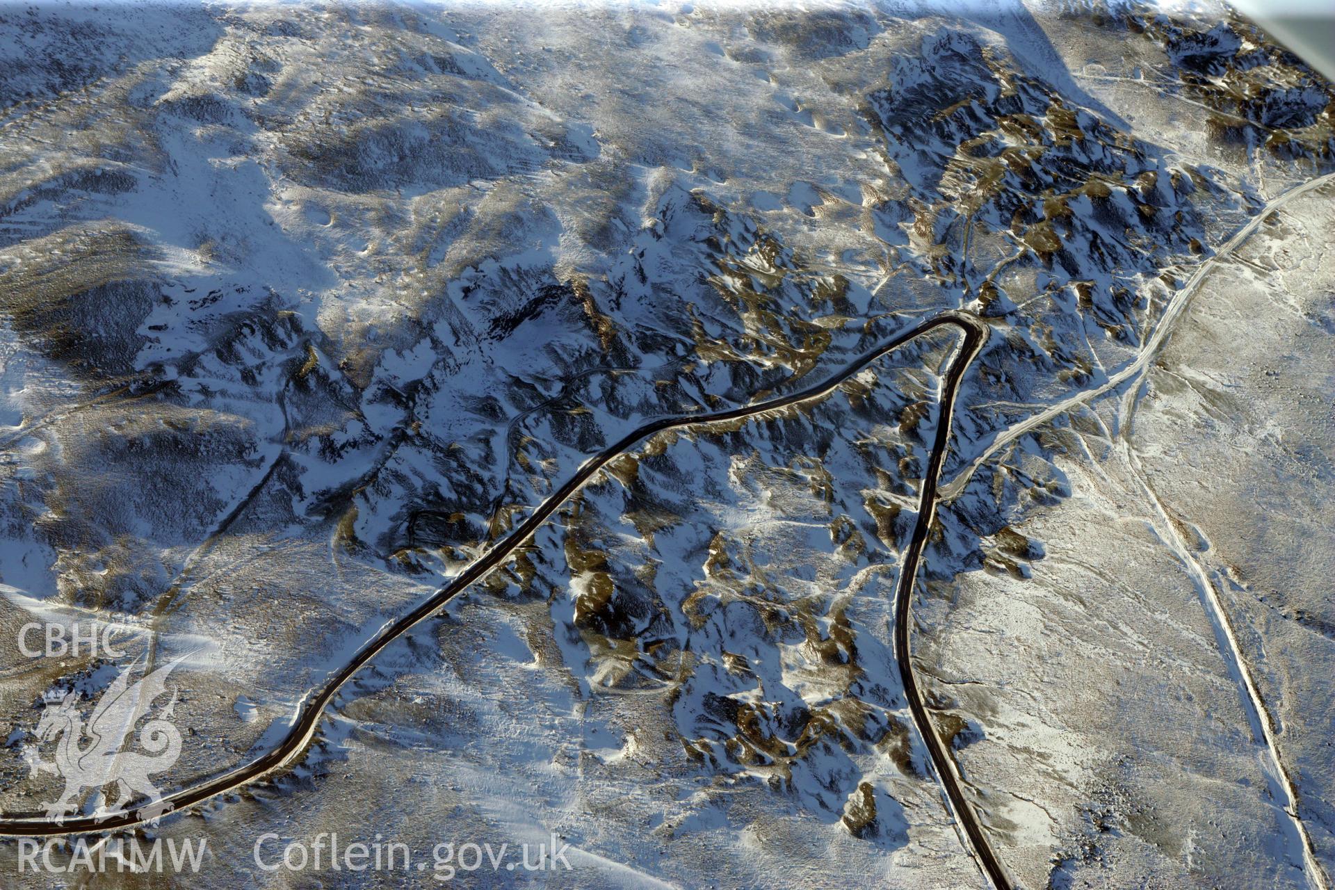 RCAHMW colour oblique photograph of Pant-Y-Drefnewydd Limeworking Complex. Taken by Toby Driver on 02/02/2012.