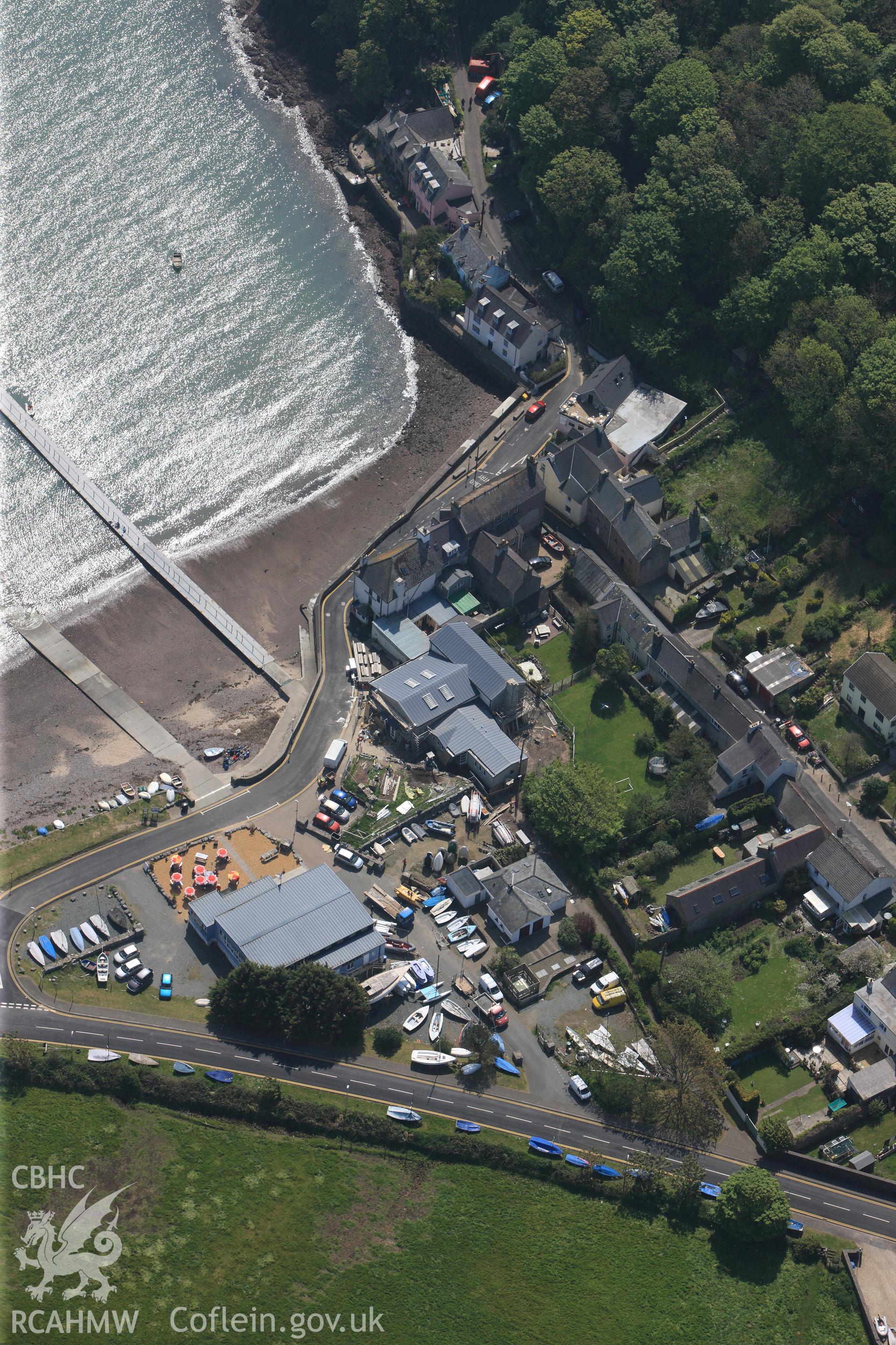 RCAHMW colour oblique photograph of General view of Dale, looking south east. Taken by Toby Driver on 24/05/2012.