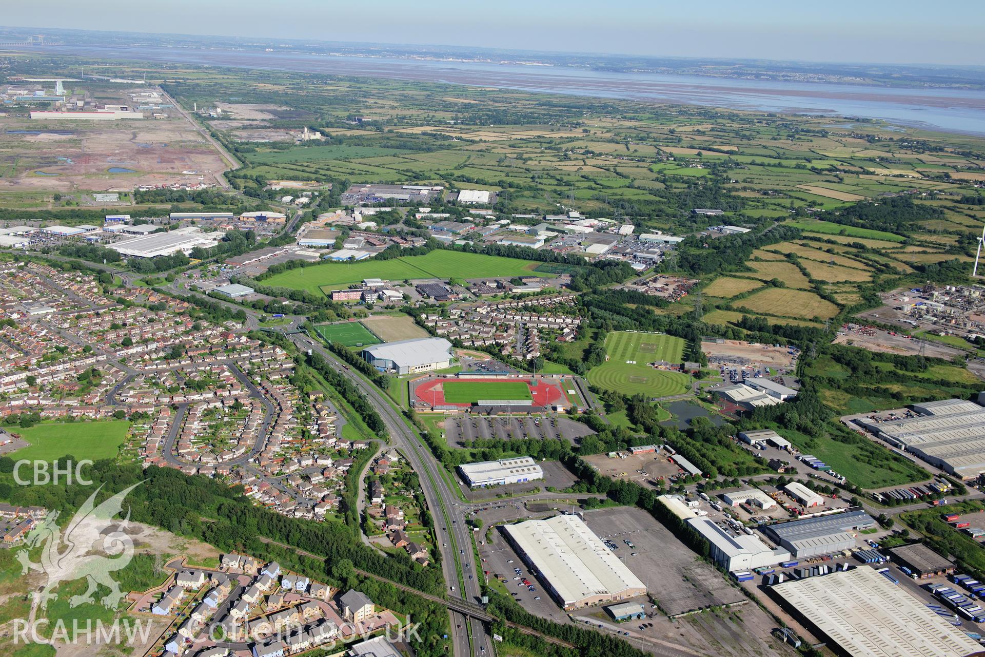 RCAHMW colour oblique photograph of Wales National Velodrome, view from west. Taken by Toby Driver on 24/07/2012.