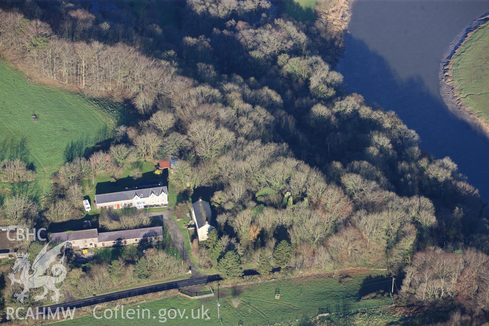 RCAHMW colour oblique photograph of Castell Moel, building. Taken by Toby Driver on 28/11/2012.