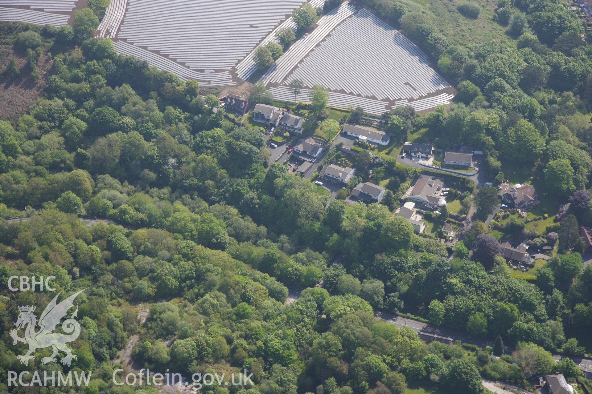 RCAHMW colour oblique photograph of Close view of Llanelli quarries, looking south east. Taken by Toby Driver on 24/05/2012.