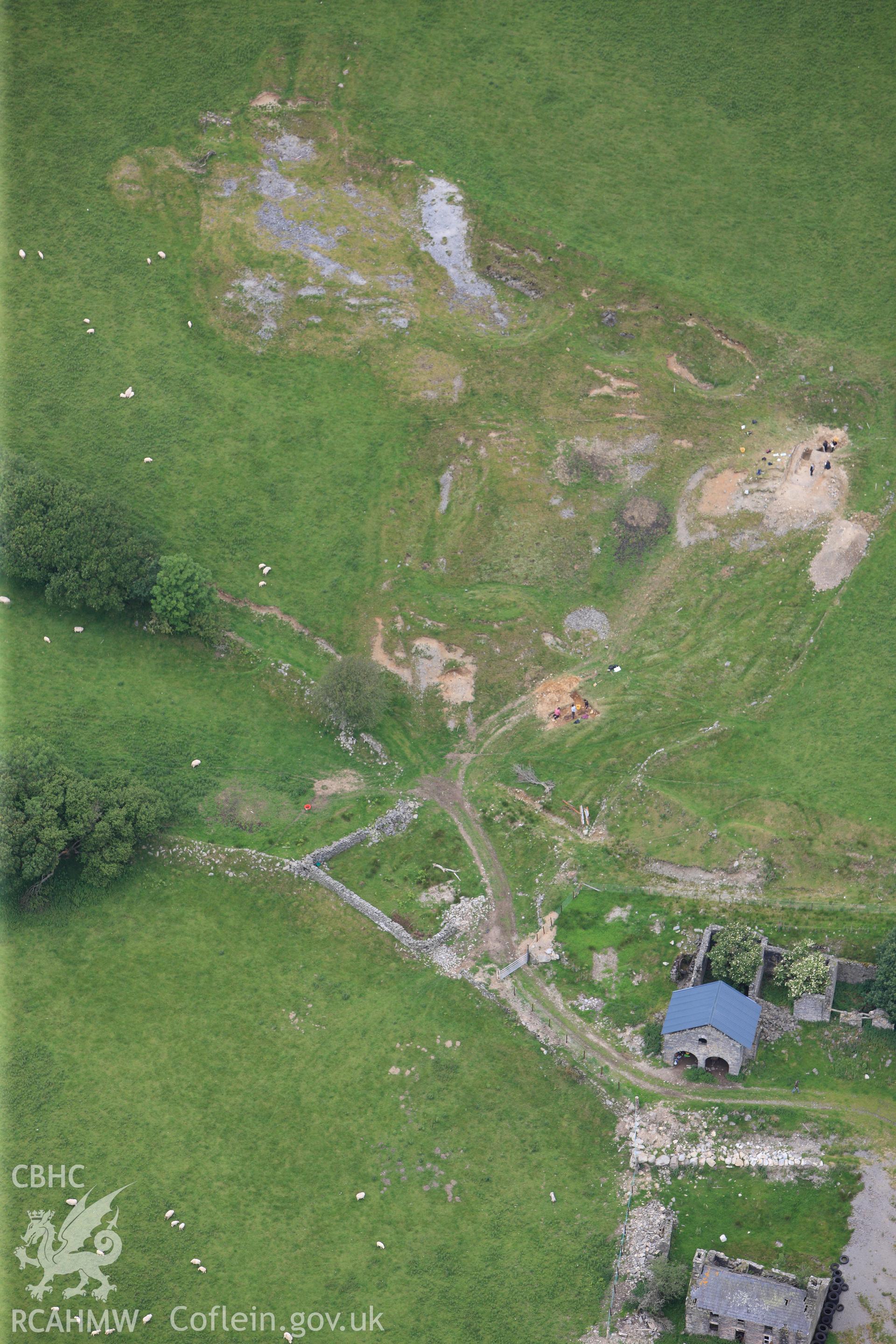 RCAHMW colour oblique photograph of Florida Mine, excavations in progress. Taken by Toby Driver on 19/06/2012.