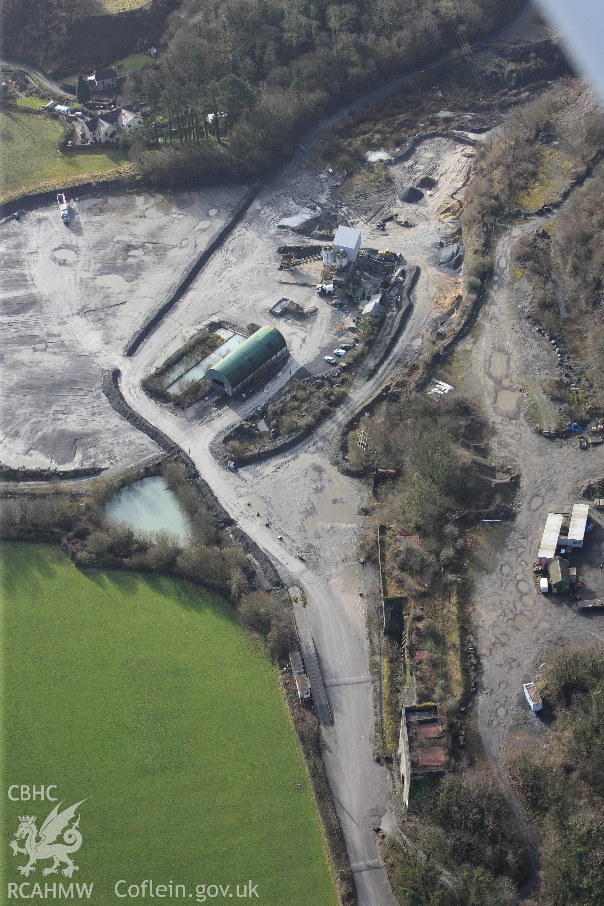 RCAHMW colour oblique photograph of Cil-yr-ychen Lime Works. Taken by Toby Driver on 27/01/2012.