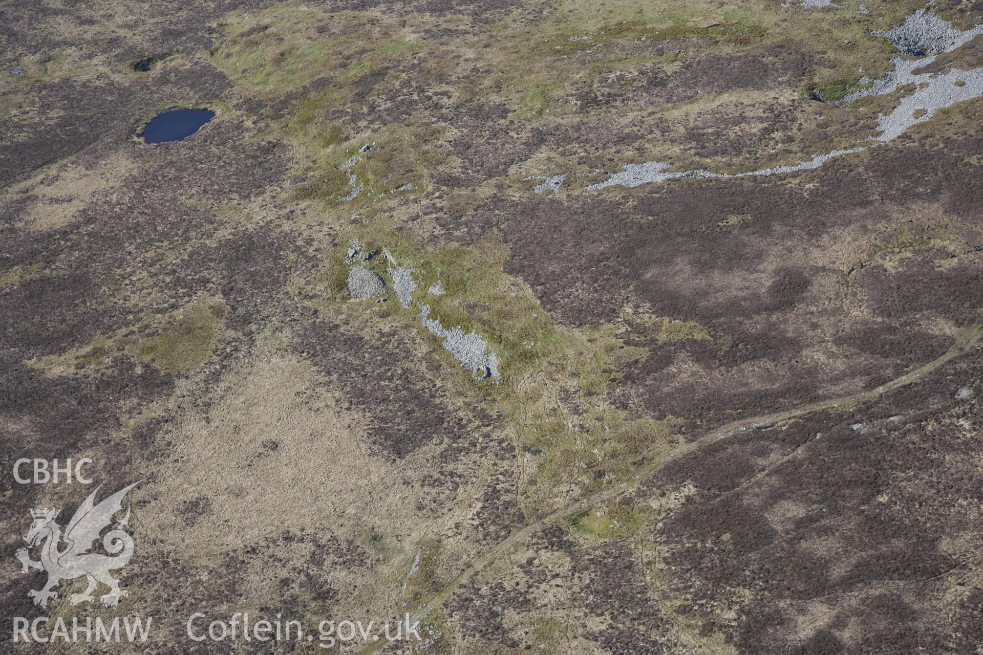 RCAHMW colour oblique photograph of Limestone quarry, Mynydd Llangynidr west. Taken by Toby Driver on 22/05/2012.