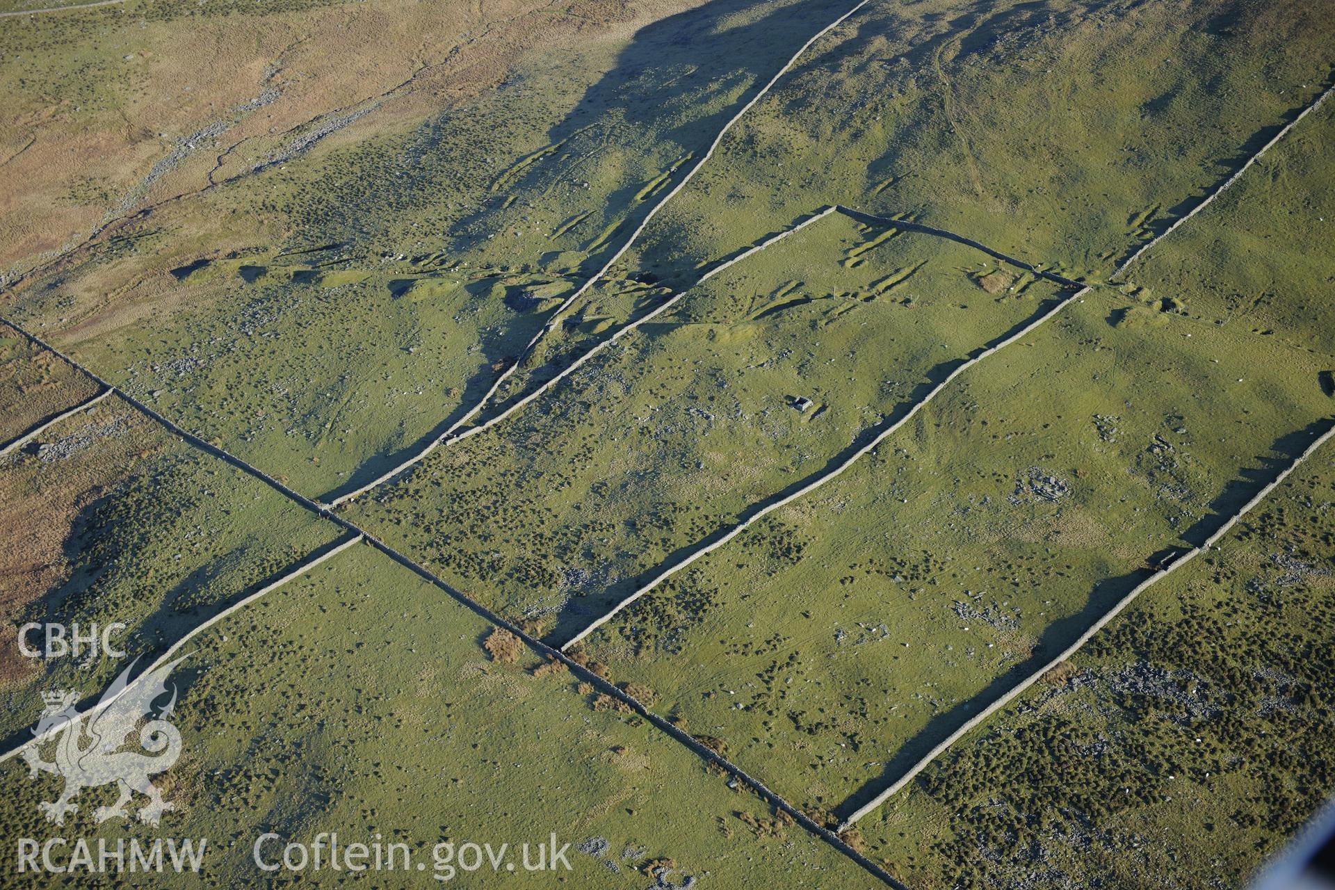 RCAHMW colour oblique photograph of Egryn manganese mine. Taken by Toby Driver on 10/12/2012.