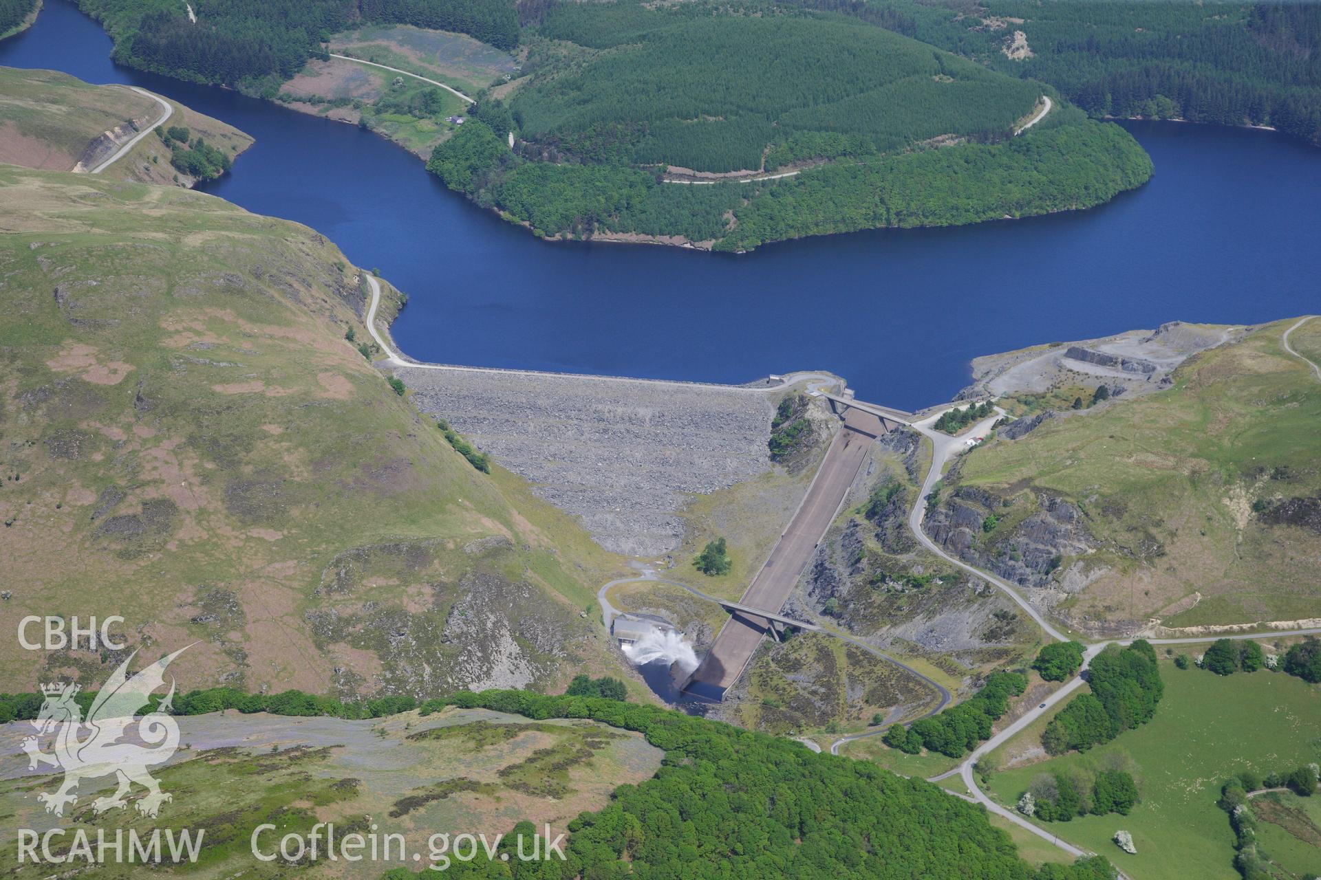 RCAHMW colour oblique photograph of Llyn Brianne Dam. Taken by Toby Driver on 28/05/2012.