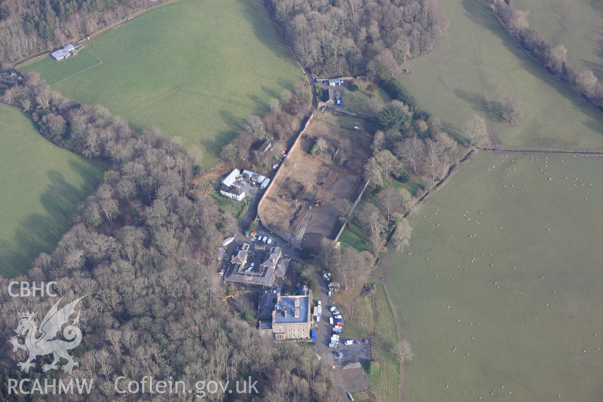 RCAHMW colour oblique photograph of Nanteos Mansion. Taken by Toby Driver on 07/02/2012.