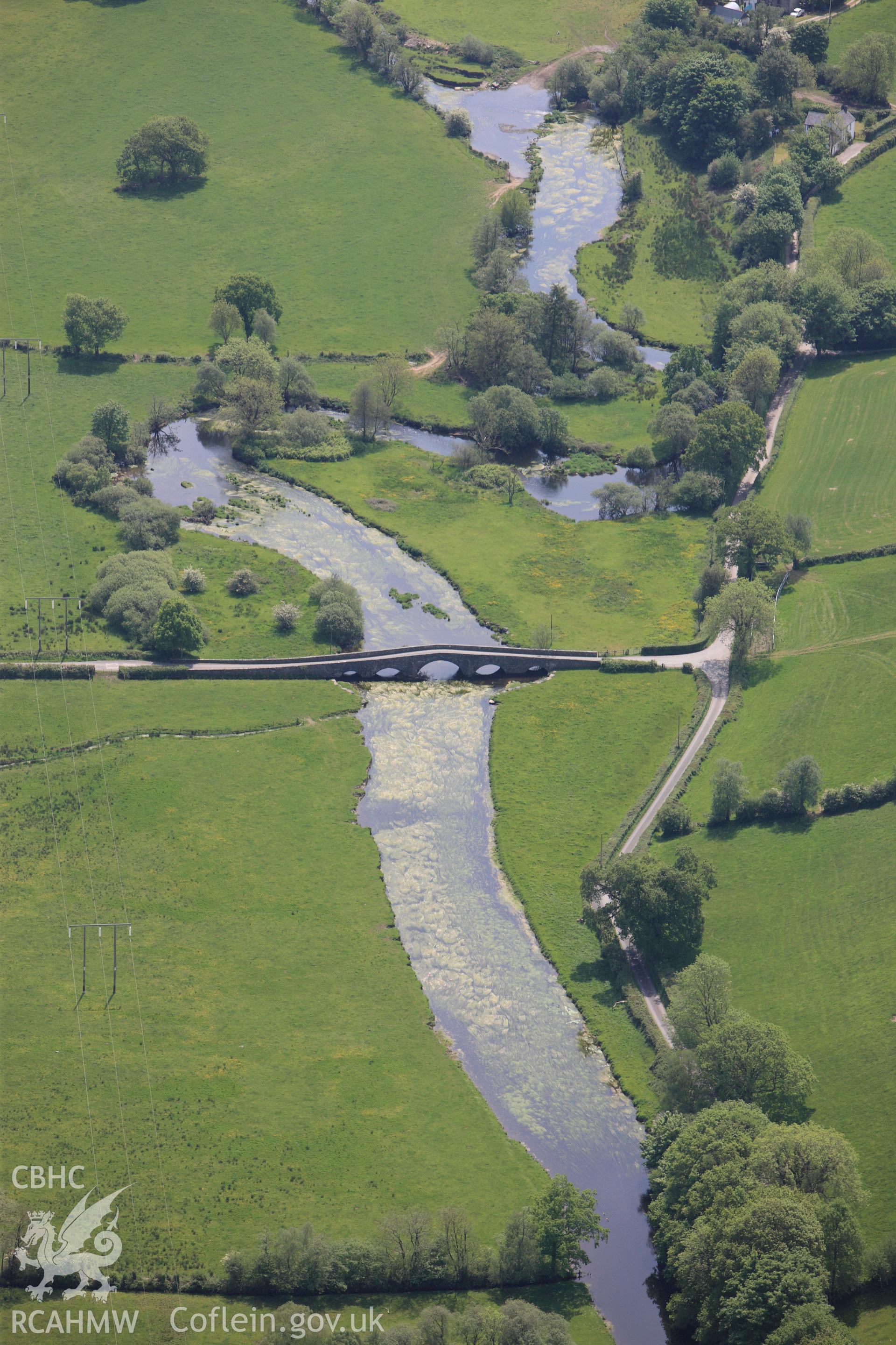 RCAHMW colour oblique photograph of Pont Gogoyan. Taken by Toby Driver on 28/05/2012.