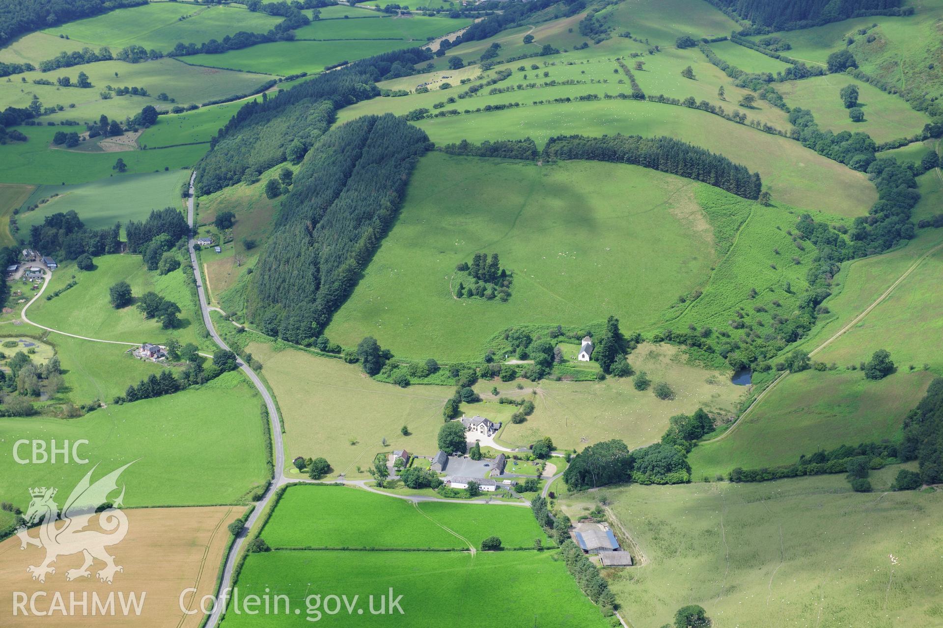 RCAHMW colour oblique photograph of Pilleth, battle site, landscape from east. Taken by Toby Driver on 27/07/2012.