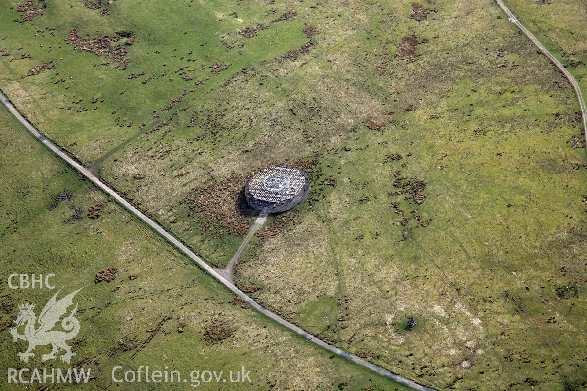 RCAHMW colour oblique photograph of Cefn y Brithdir aviation beacon. Taken by Toby Driver and Oliver Davies on 28/03/2012.