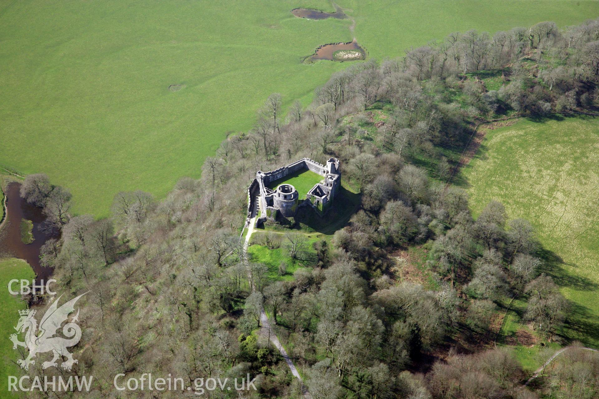 RCAHMW colour oblique photograph of Dinefwr Castle. Taken by Toby Driver and Oliver Davies on 28/03/2012.