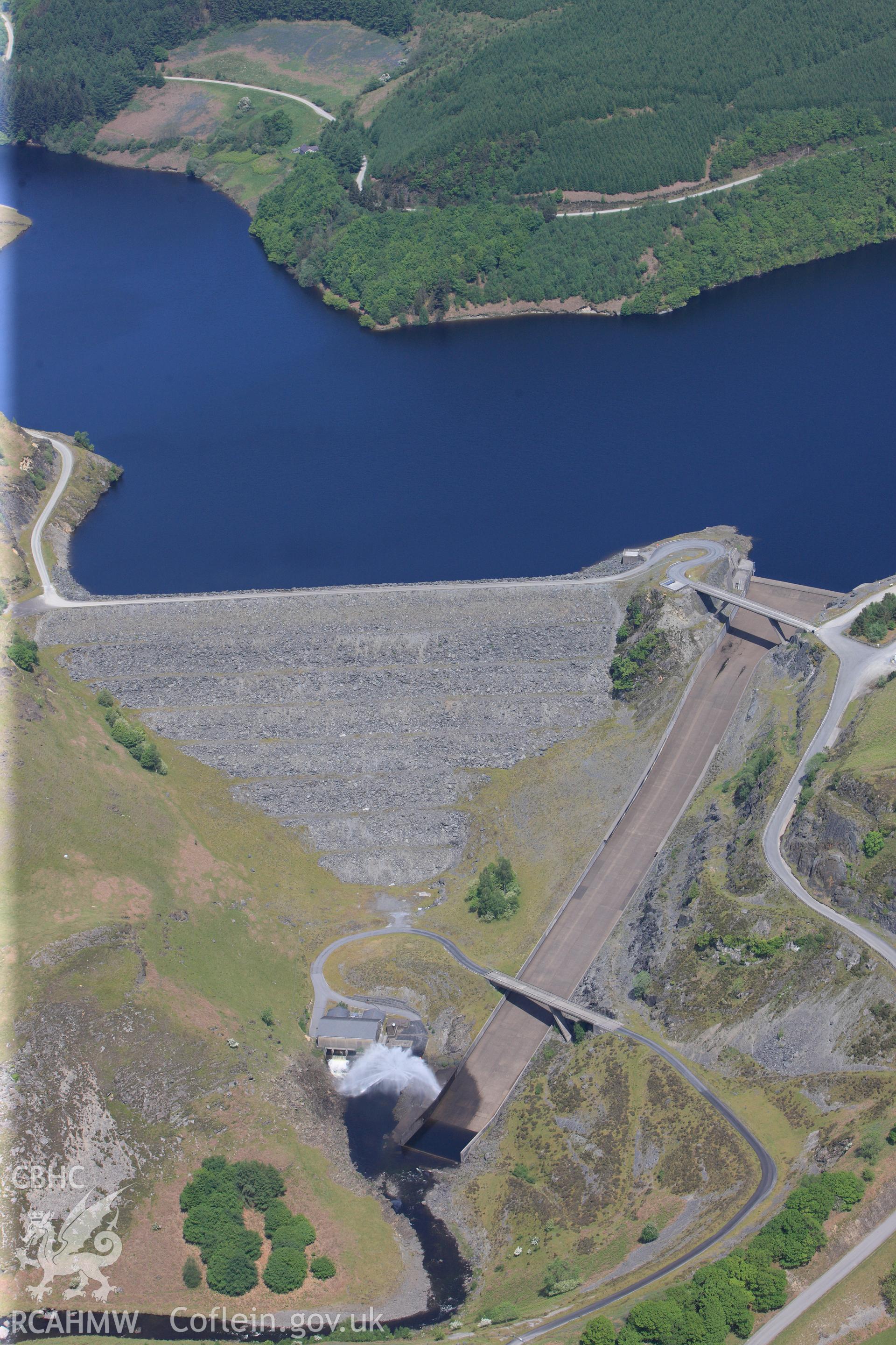 RCAHMW colour oblique photograph of Llyn Brianne Dam. Taken by Toby Driver on 28/05/2012.
