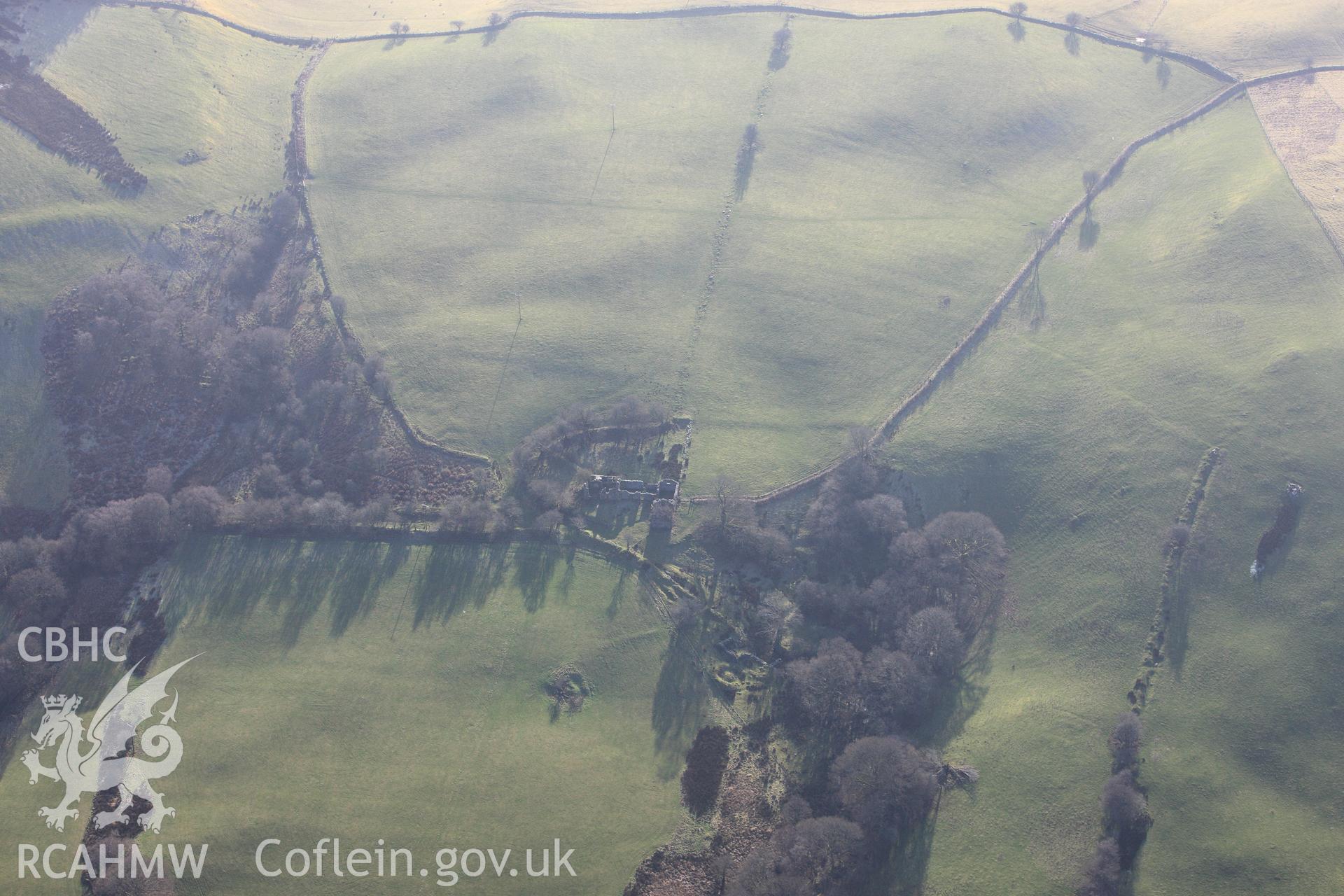 RCAHMW colour oblique photograph of Penlan Square Earthwork. Taken by Toby Driver on 07/02/2012.