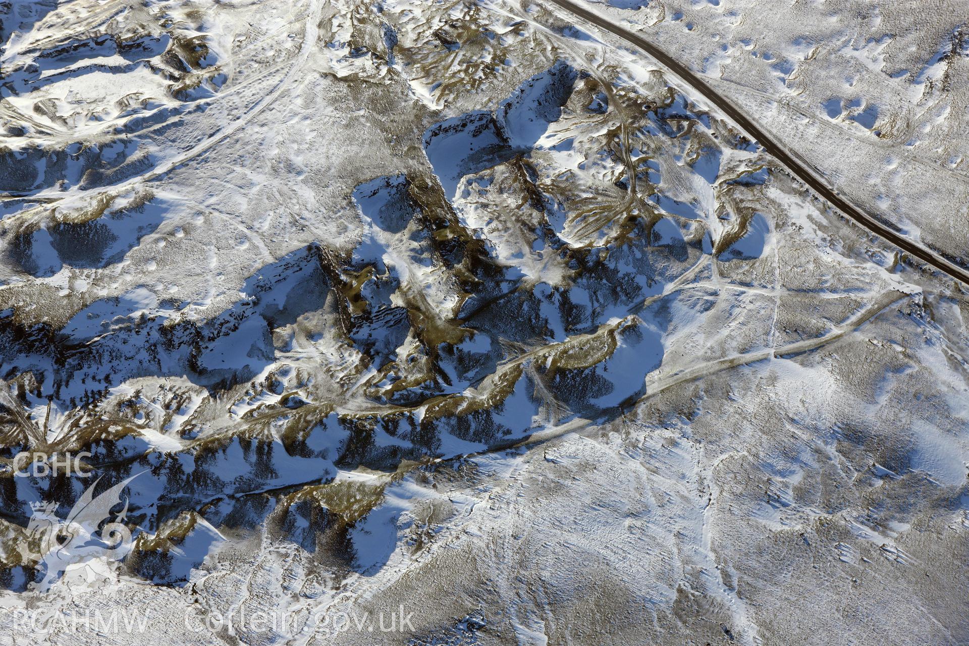 RCAHMW colour oblique photograph of Foel Fawr Quarry Complex. Taken by Toby Driver on 02/02/2012.