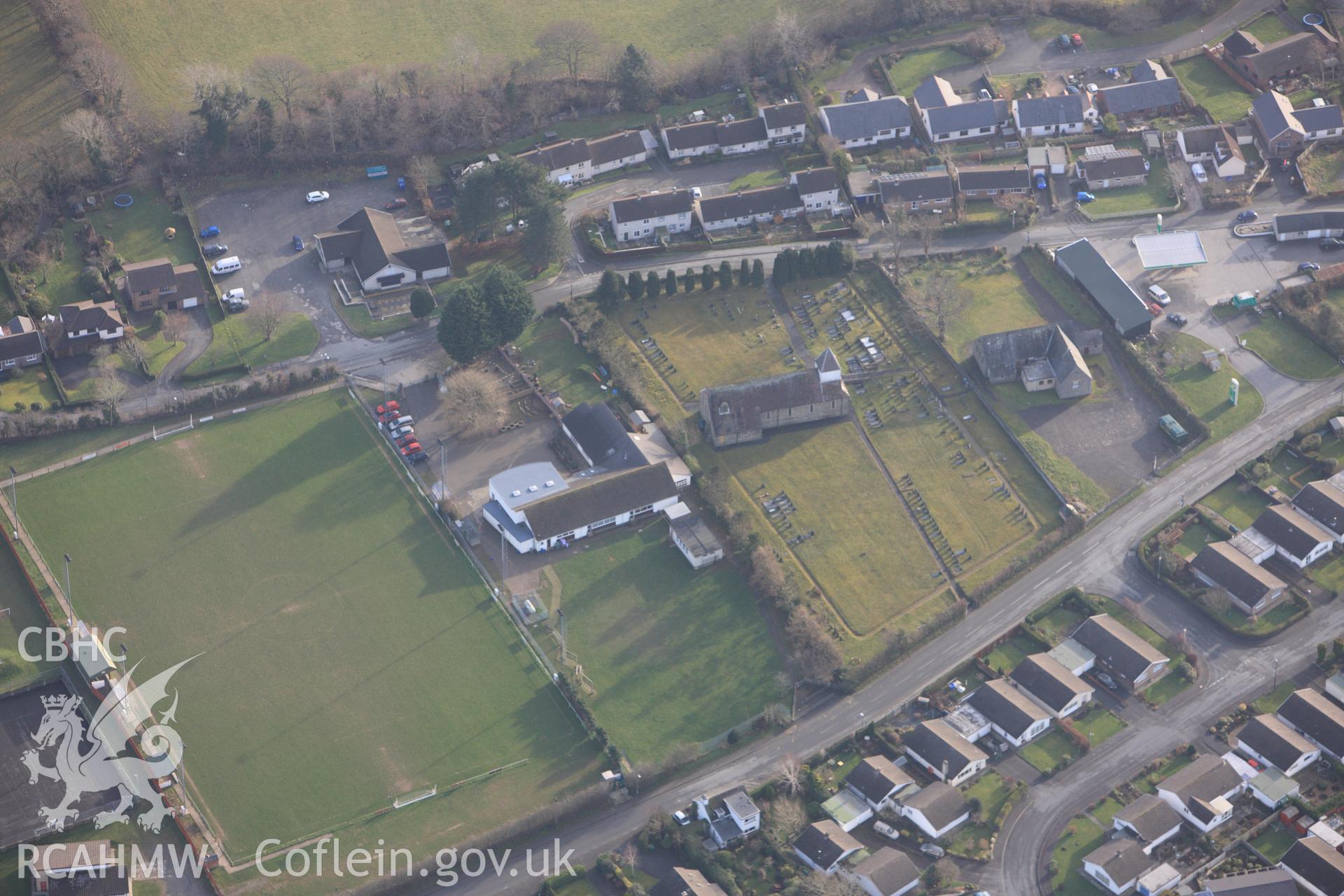 RCAHMW colour oblique photograph of Penrhyncoch Village. Taken by Toby Driver on 07/02/2012.