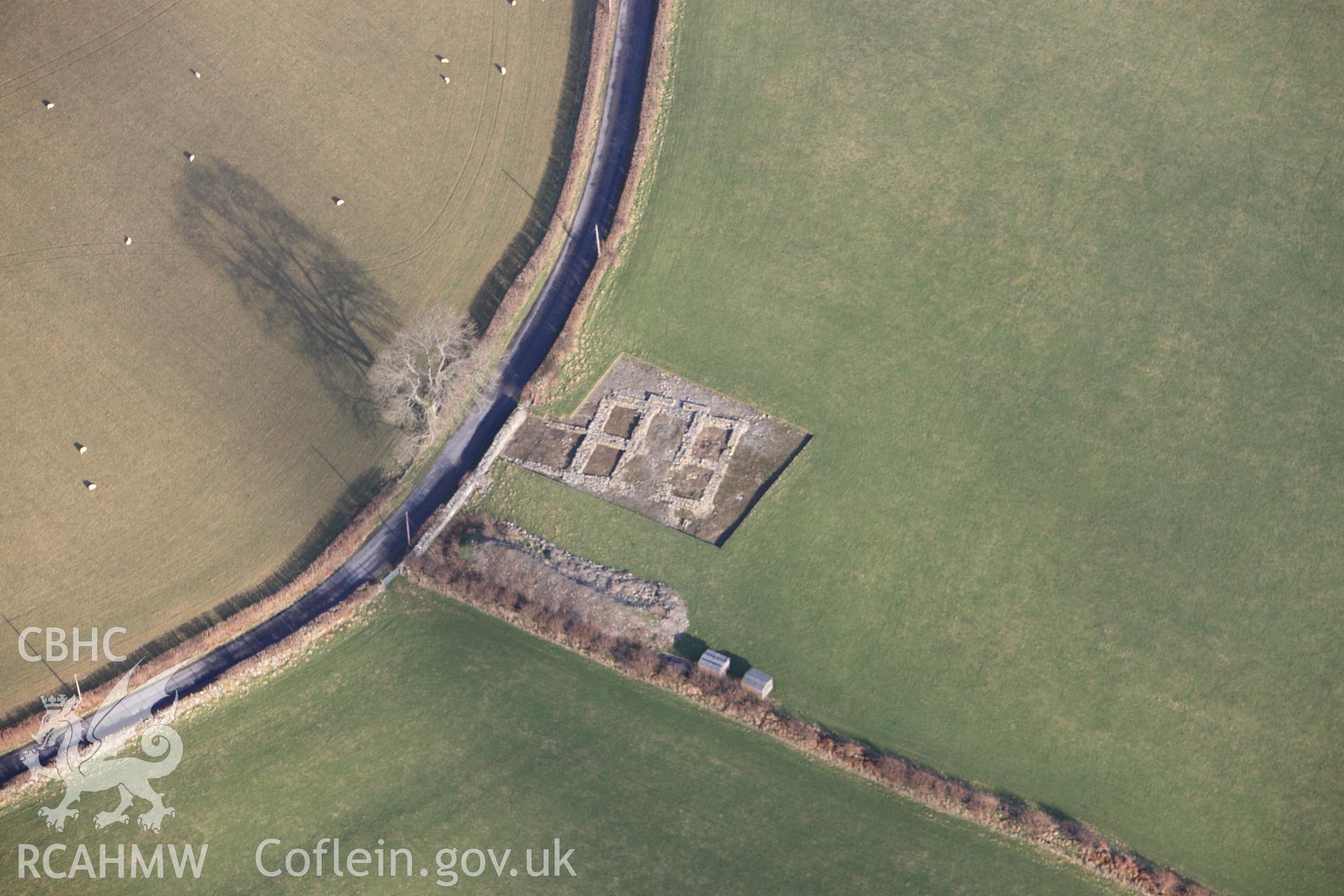 RCAHMW colour oblique photograph of Strata Florida Abbey, gatehouse. Taken by Toby Driver on 07/02/2012.