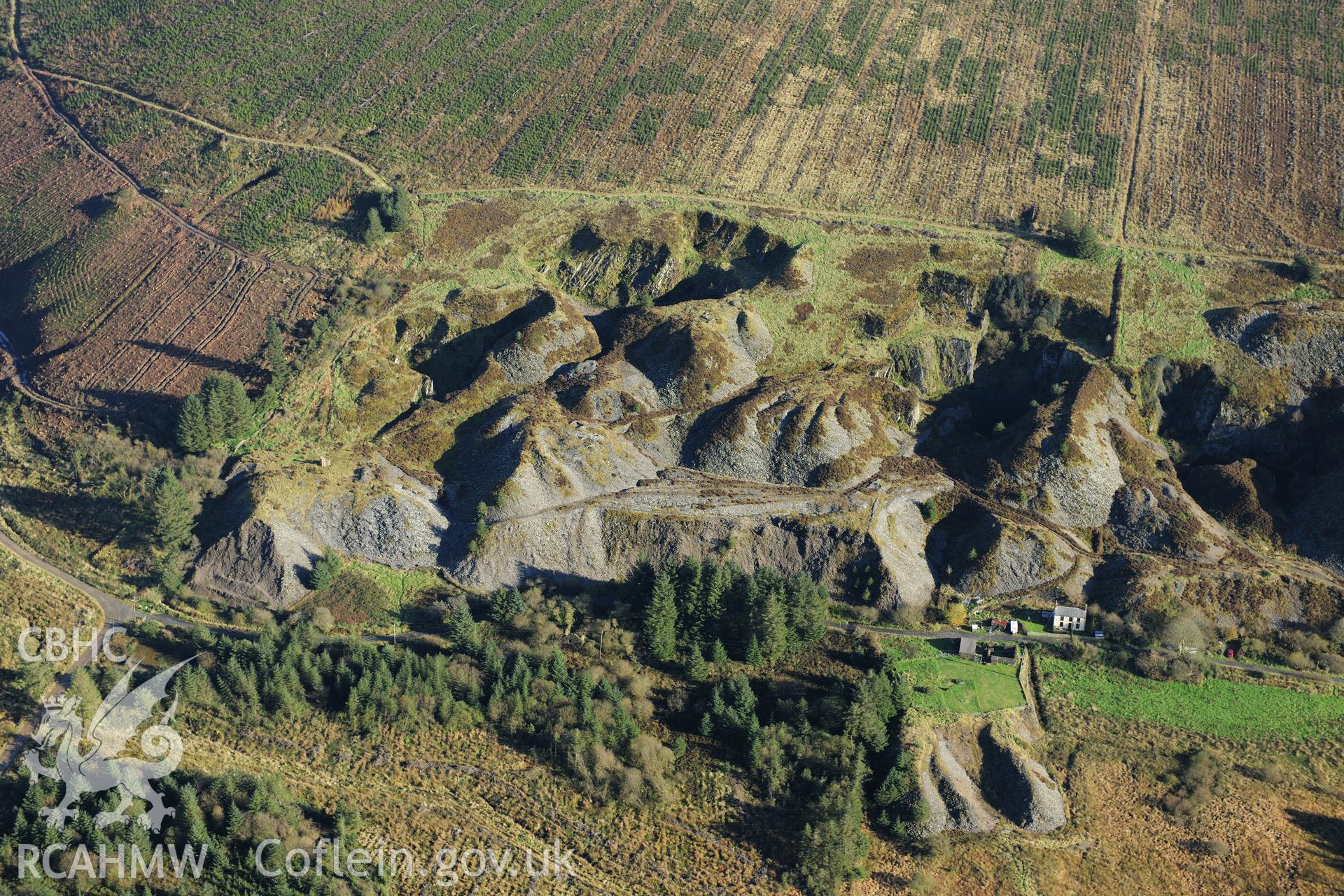 RCAHMW colour oblique photograph of Rosebush Quarry. Taken by Toby Driver on 05/11/2012.