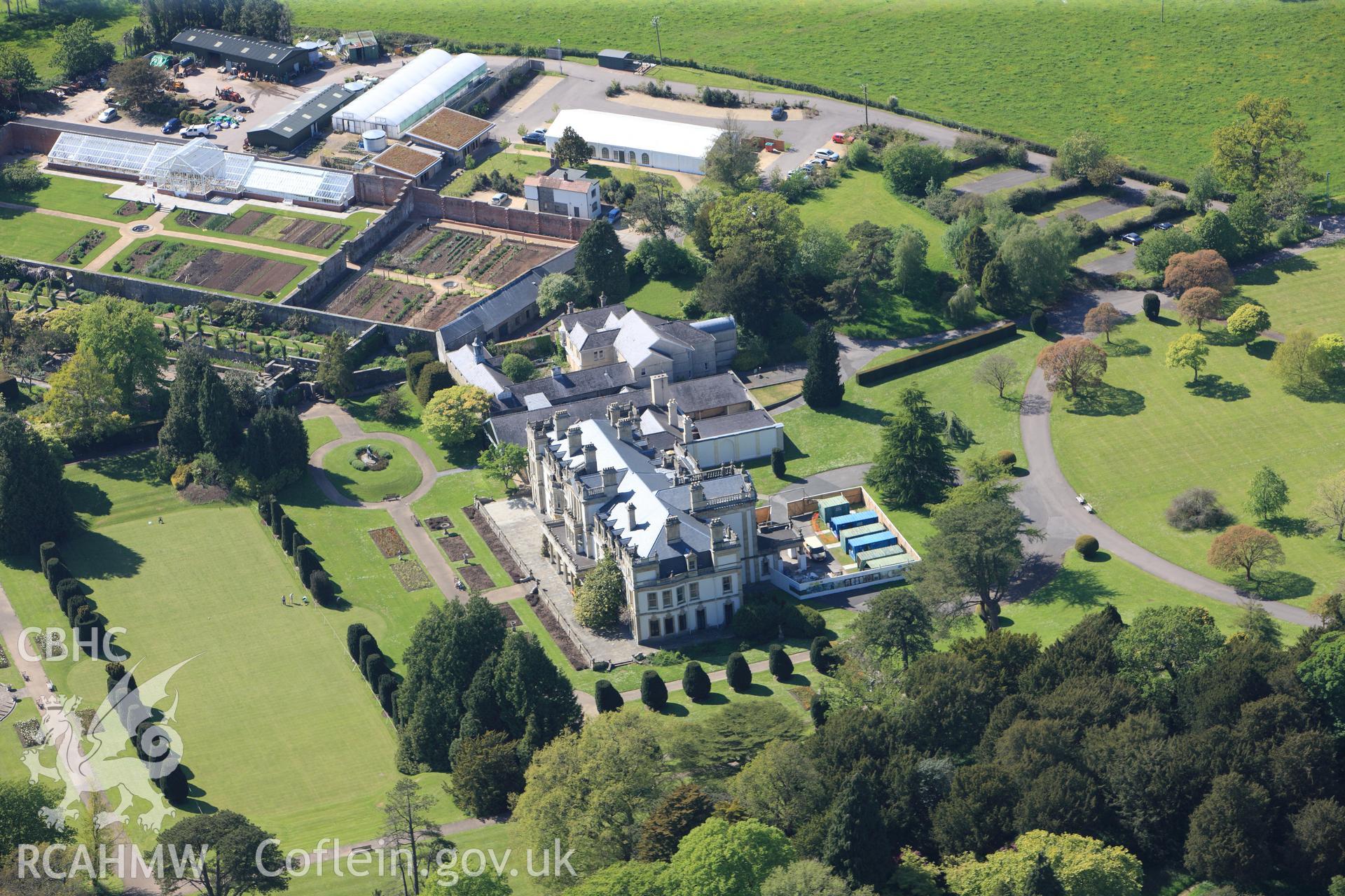 RCAHMW colour oblique photograph of Dyffryn Gardens, viewed from the east. Taken by Toby Driver on 22/05/2012.