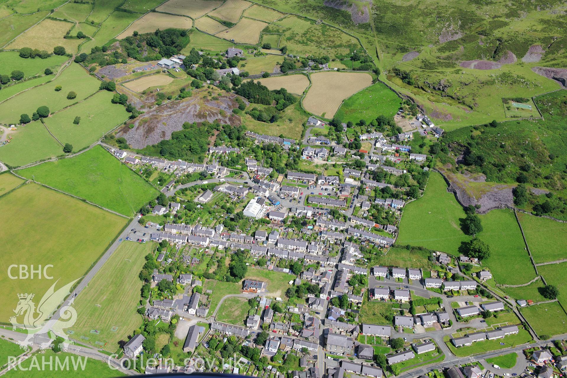 RCAHMW colour oblique photograph of Rachub, viewed from the west. Taken by Toby Driver on 10/08/2012.
