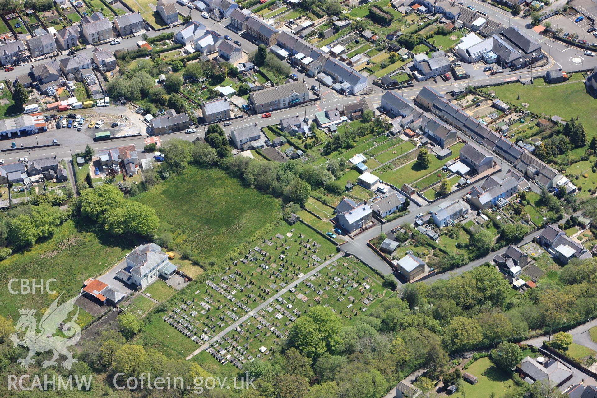 RCAHMW colour oblique photograph of Brynamman, cemetery. Taken by Toby Driver on 22/05/2012.