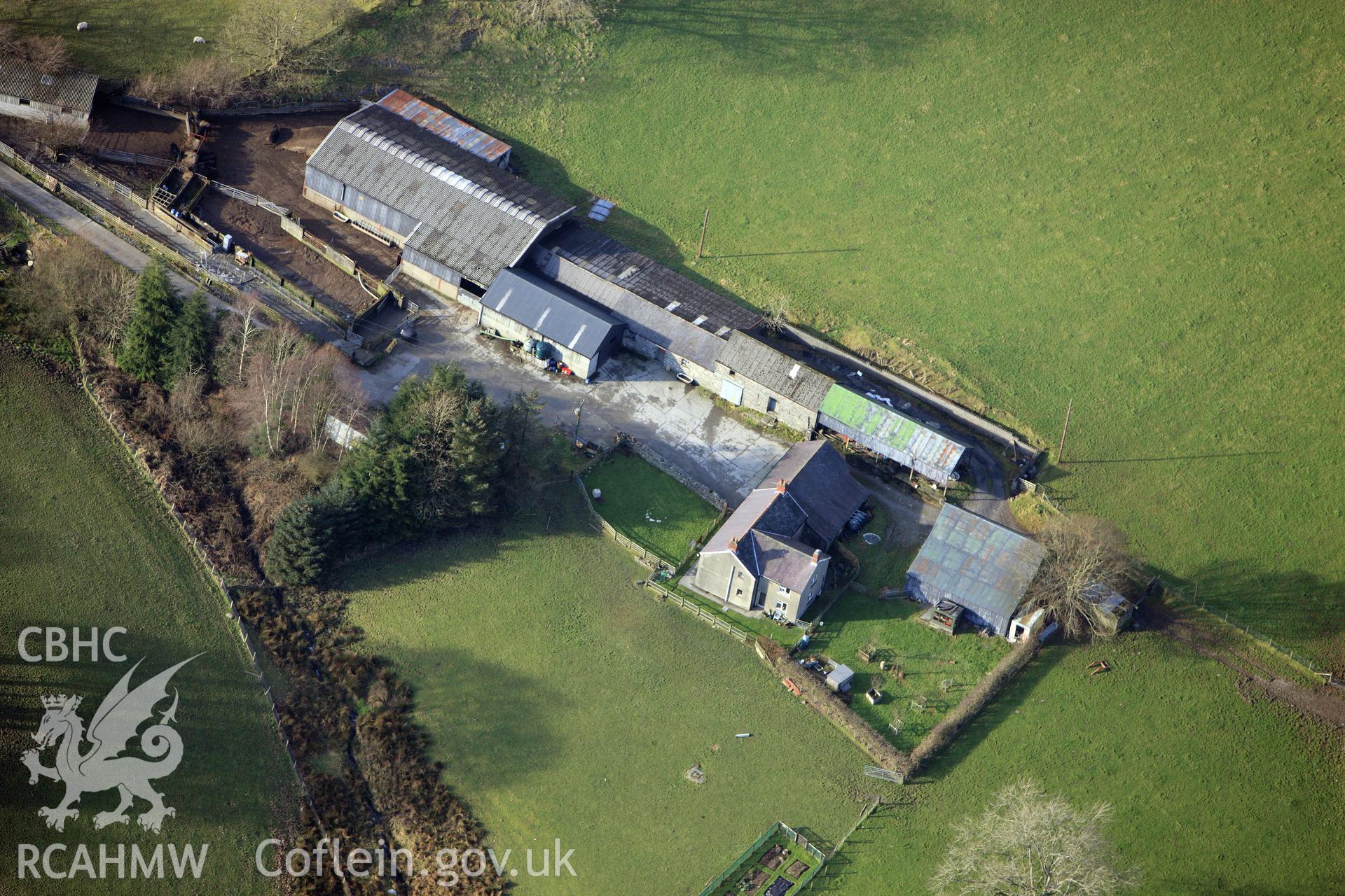 RCAHMW colour oblique photograph of Pengrogwynion, burnt mound, site of. Taken by Toby Driver on 07/02/2012.