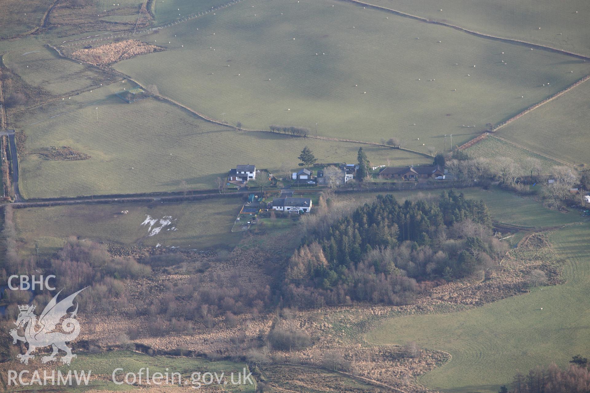 RCAHMW colour oblique photograph of Pen-row, Bontgoch village. Taken by Toby Driver on 07/02/2012.