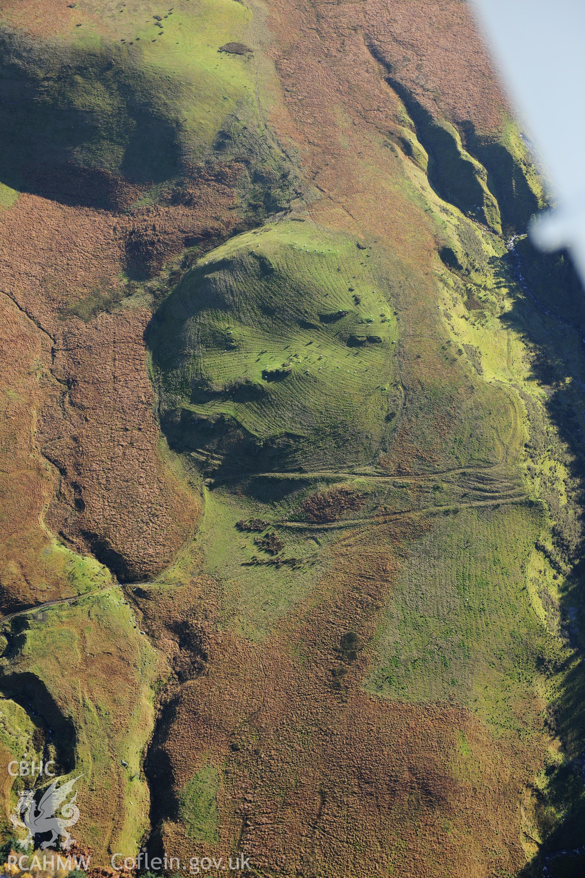 RCAHMW colour oblique photograph of Nant Gau, cultivation ridges showing exceptional preservation. SAM recommendation. Taken by Toby Driver on 05/11/2012.