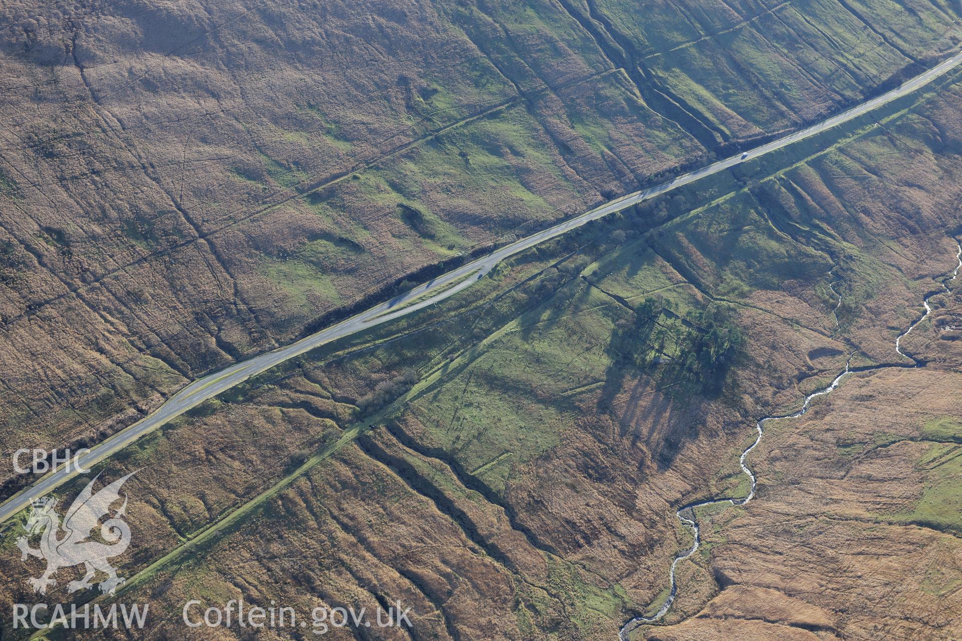 RCAHMW colour oblique photograph of Blaen Crai pillow mounds. Taken by Toby Driver on 28/11/2012.