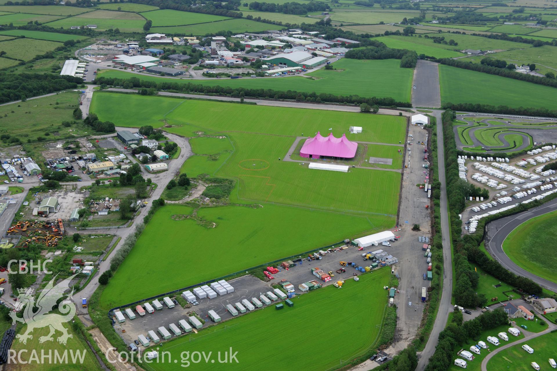 RCAHMW colour oblique photograph of Llandow Airfield. Taken by Toby Driver on 05/07/2012.