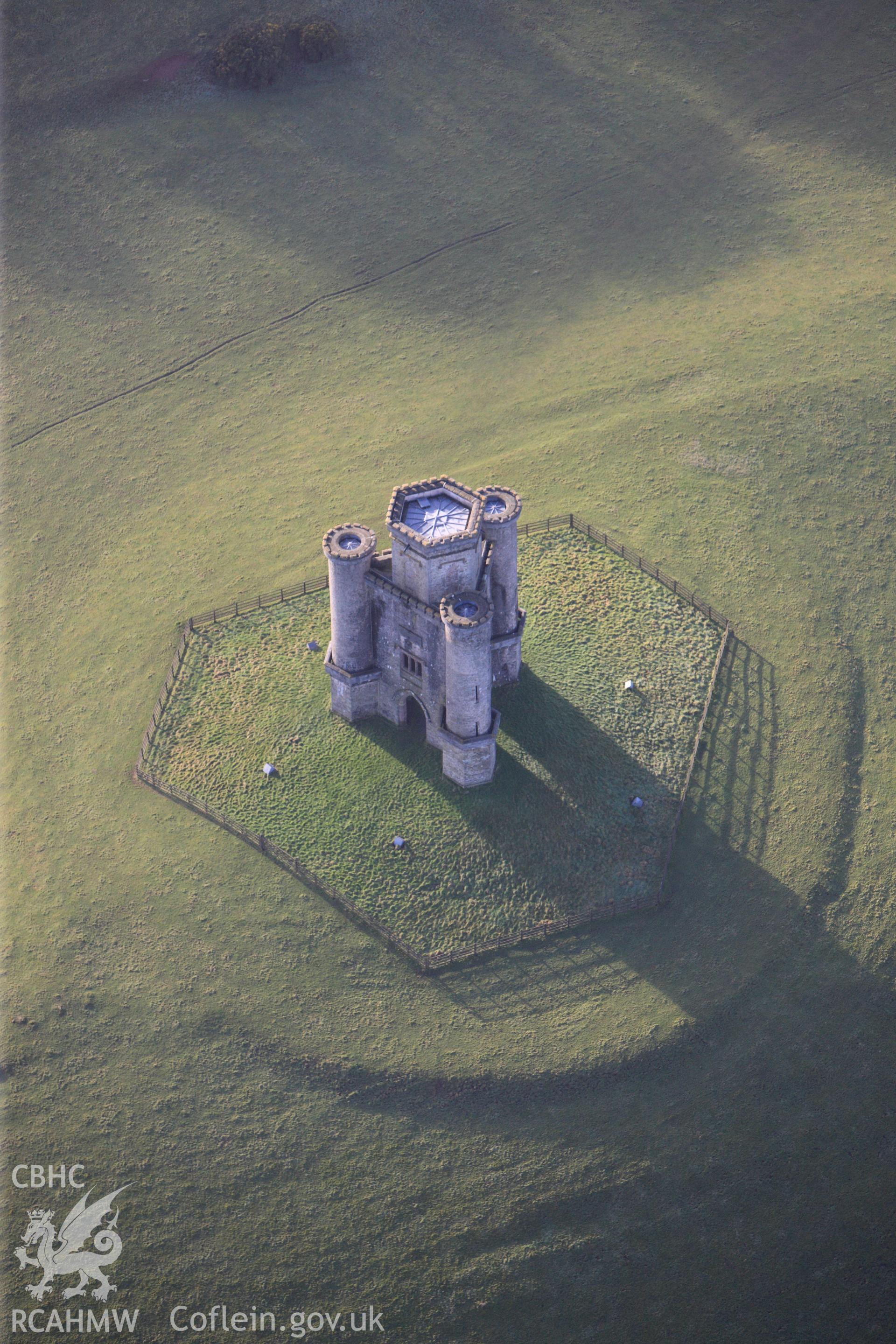 RCAHMW colour oblique photograph of Nelson's Tower (Paxton's Tower), near Middleton Hall. Taken by Toby Driver on 27/01/2012.