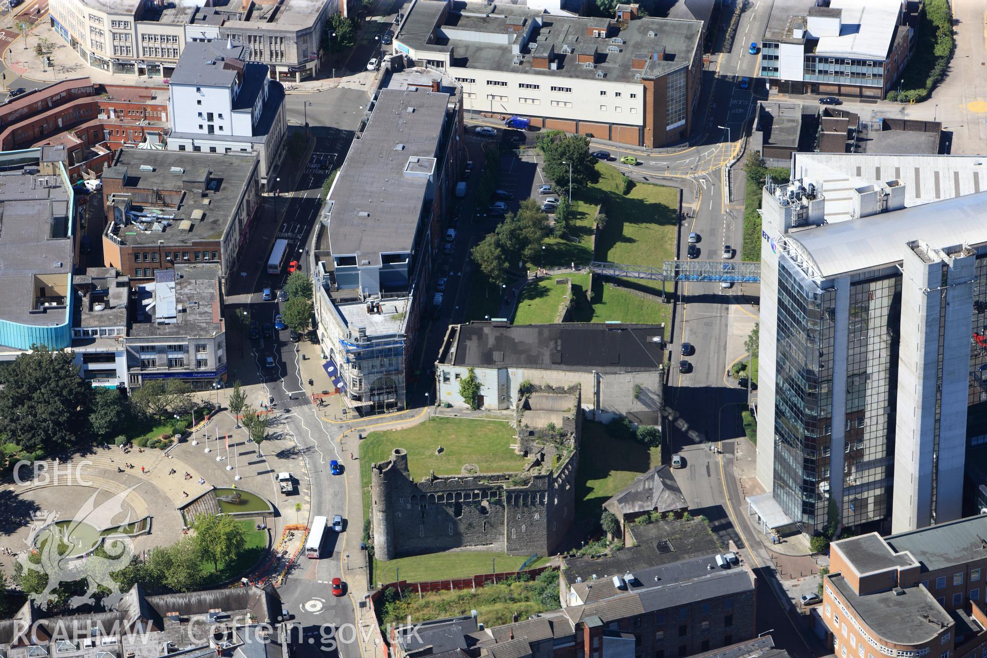RCAHMW colour oblique photograph of Swansea Castle, Swansea. Taken by Toby Driver on 24/07/2012.
