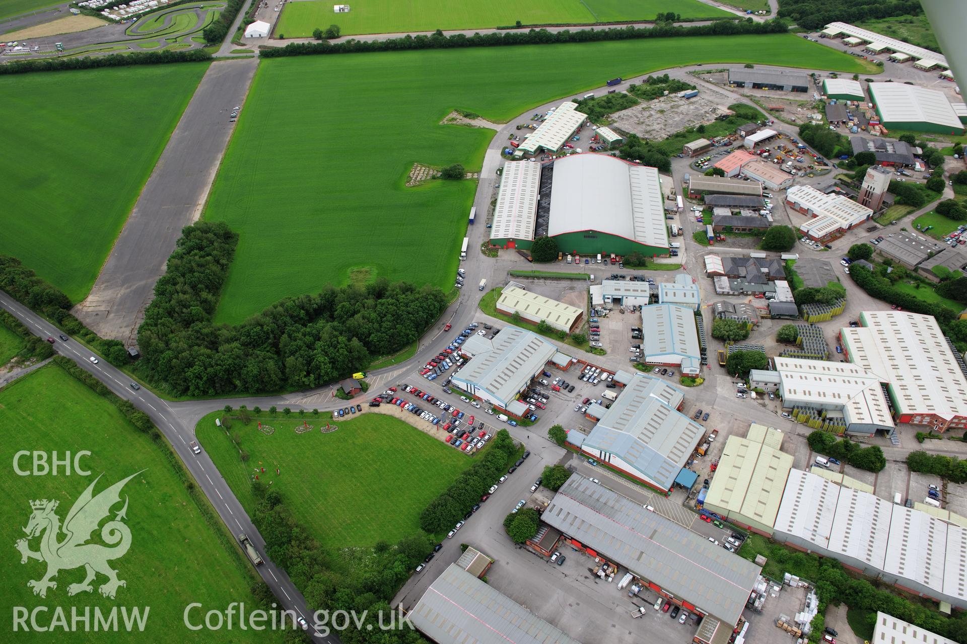 RCAHMW colour oblique photograph of Vale Business Park. Taken by Toby Driver on 05/07/2012.