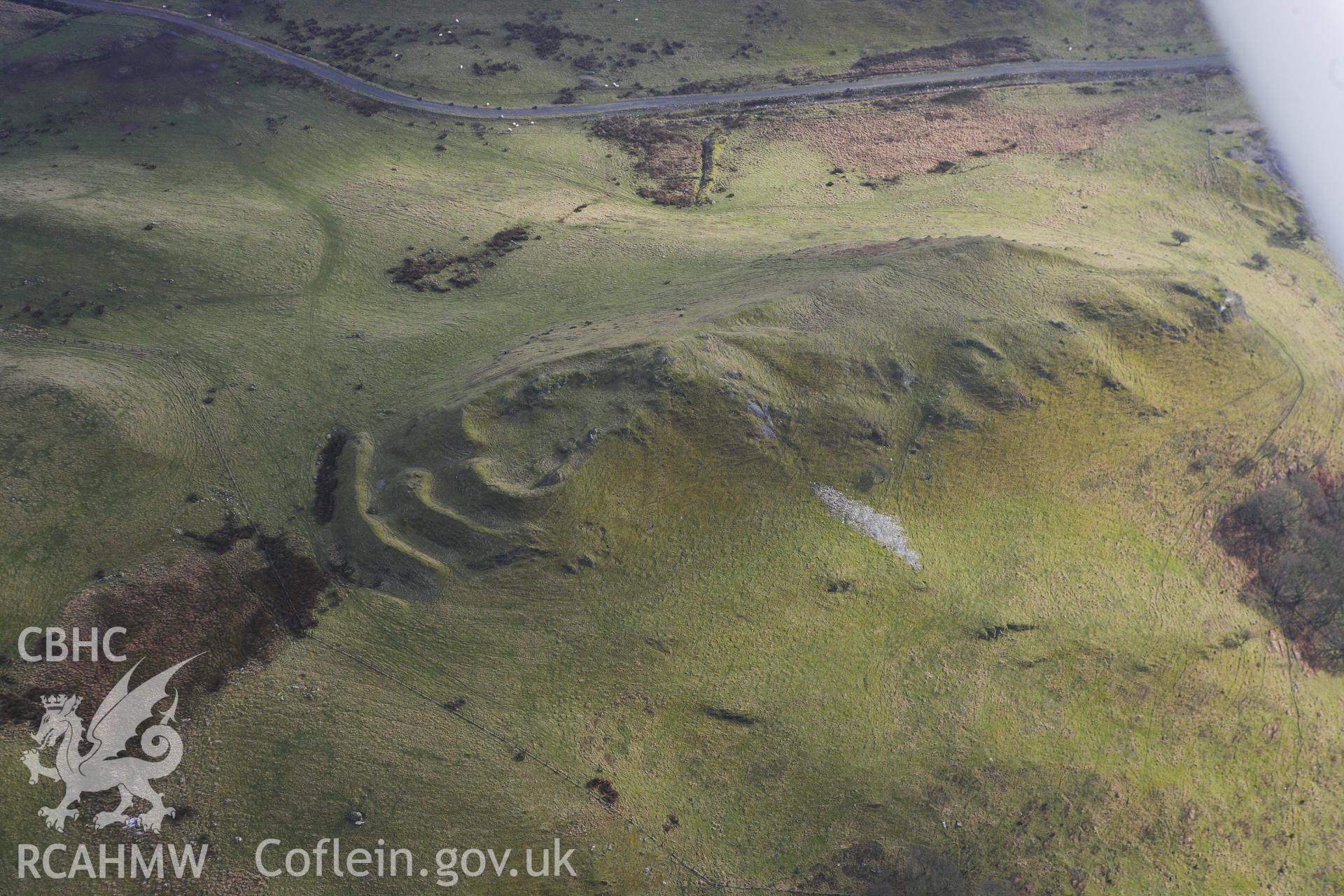 RCAHMW colour oblique photograph of Pen-Y-Bannau Hillfort, View from North West. Taken by Toby Driver on 07/02/2012.