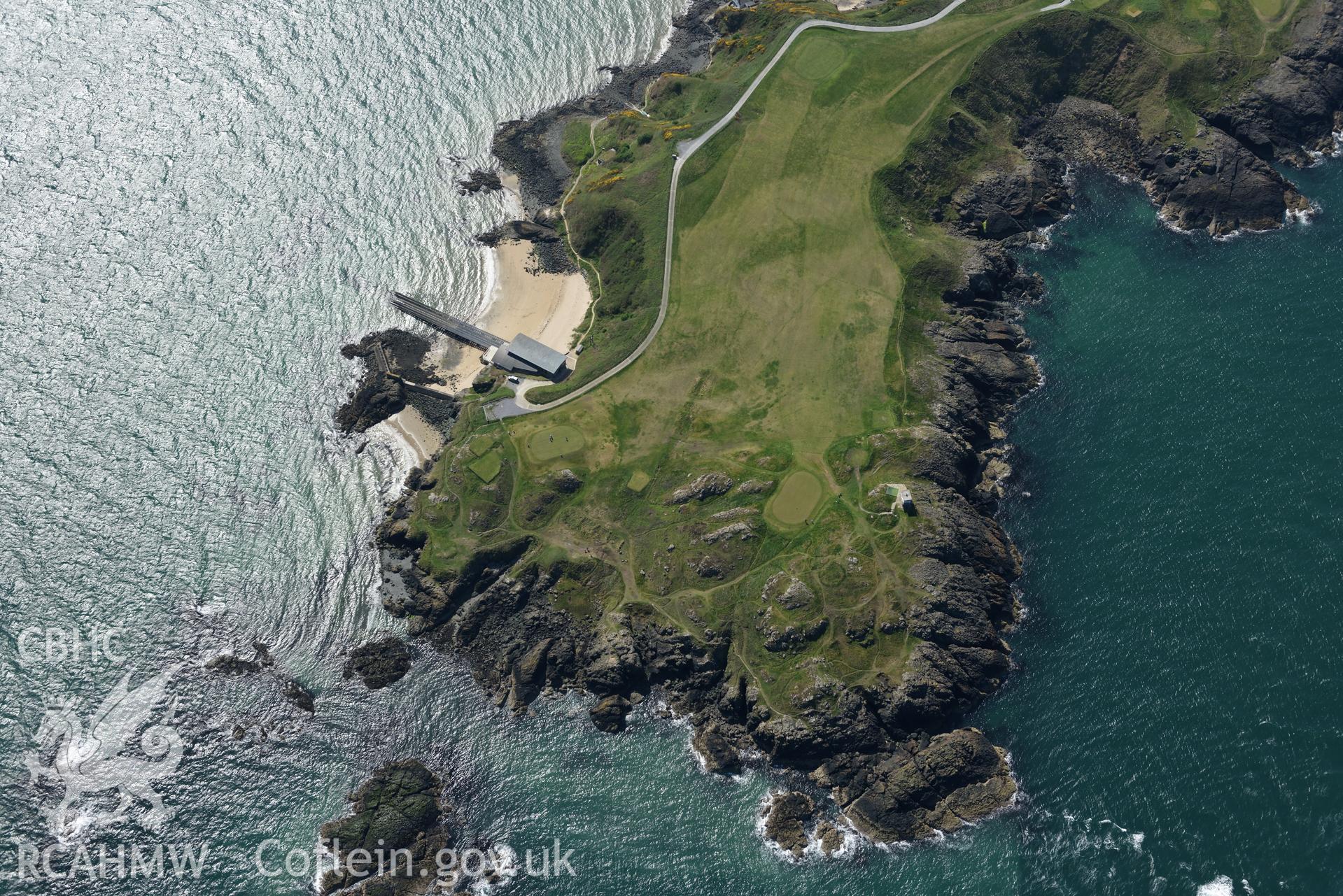 Aerial photography of Trwyn Porth Dinllaen taken on 3rd May 2017.  Baseline aerial reconnaissance survey for the CHERISH Project. ? Crown: CHERISH PROJECT 2017. Produced with EU funds through the Ireland Wales Co-operation Programme 2014-2020. All material made freely available through the Open Government Licence.