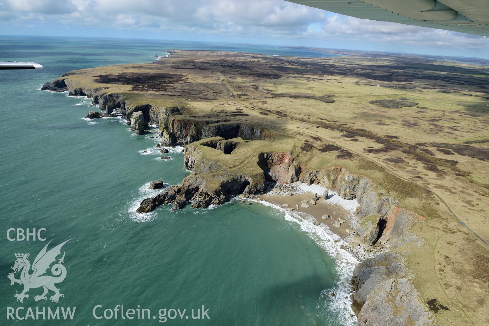 Castlemartin Training Area. Baseline aerial reconnaissance survey for the CHERISH Project. ? Crown: CHERISH PROJECT 2018. Produced with EU funds through the Ireland Wales Co-operation Programme 2014-2020. All material made freely available through the Open Government Licence.