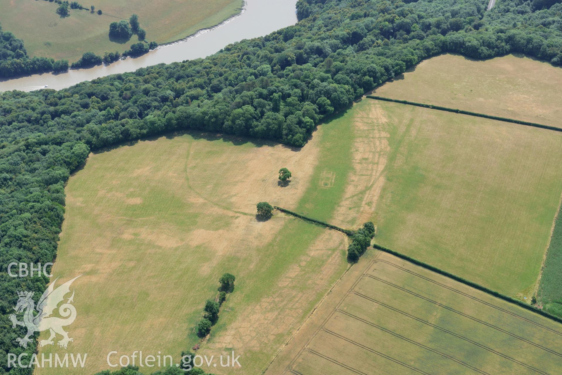 Royal Commission aerial photography of Wyndcliff Roman villa taken on 19th July 2018 during the 2018 drought.