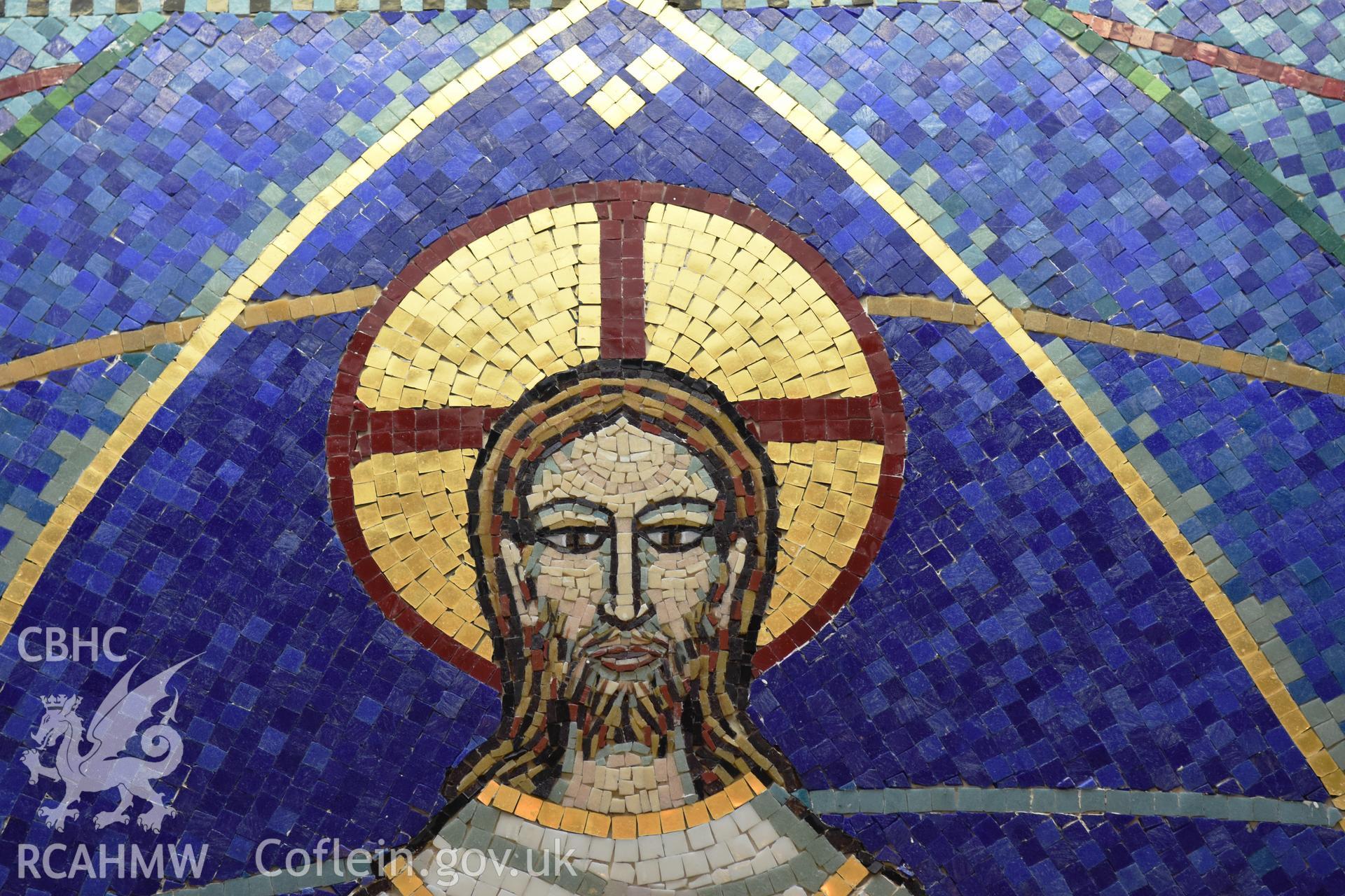 The Resurrection of Our Saviour Catholic Church, The Risen Christ mural. Photographed by Sue Fielding on 11th January 2019.