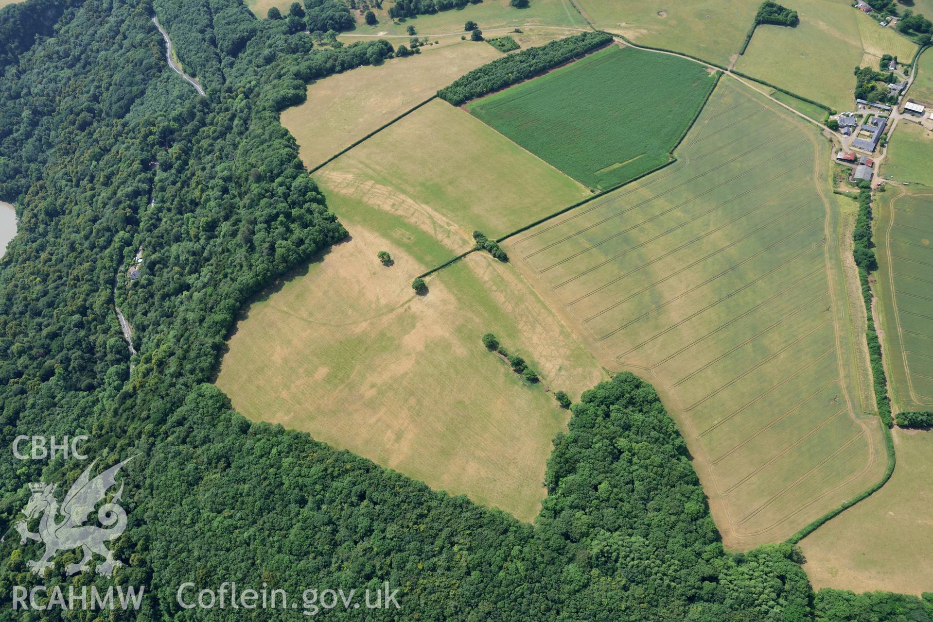 Royal Commission aerial photography of Wyndcliff Roman villa taken on 19th July 2018 during the 2018 drought.