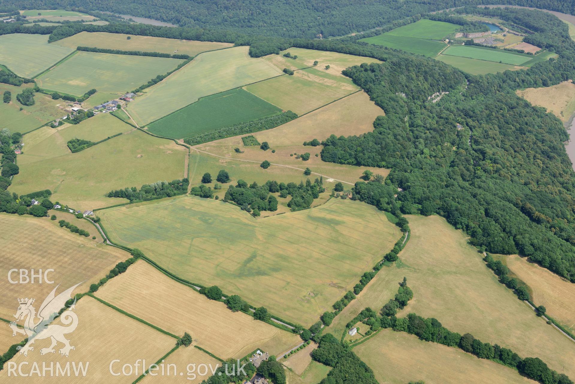 Royal Commission aerial photography of Wyndcliff Roman villa taken on 19th July 2018 during the 2018 drought.