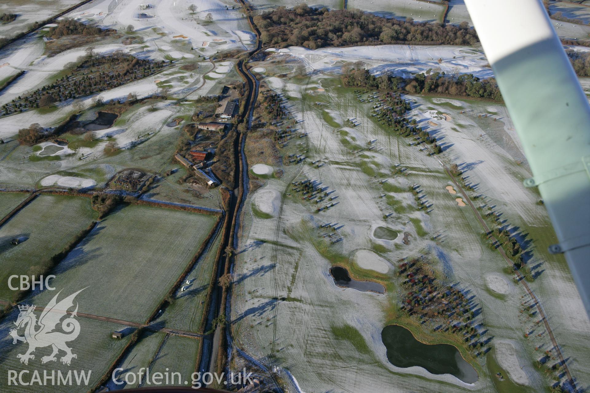 RCAHMW colour oblique photograph of Cottrell Park golf course. Taken by Toby Driver on 08/12/2010.