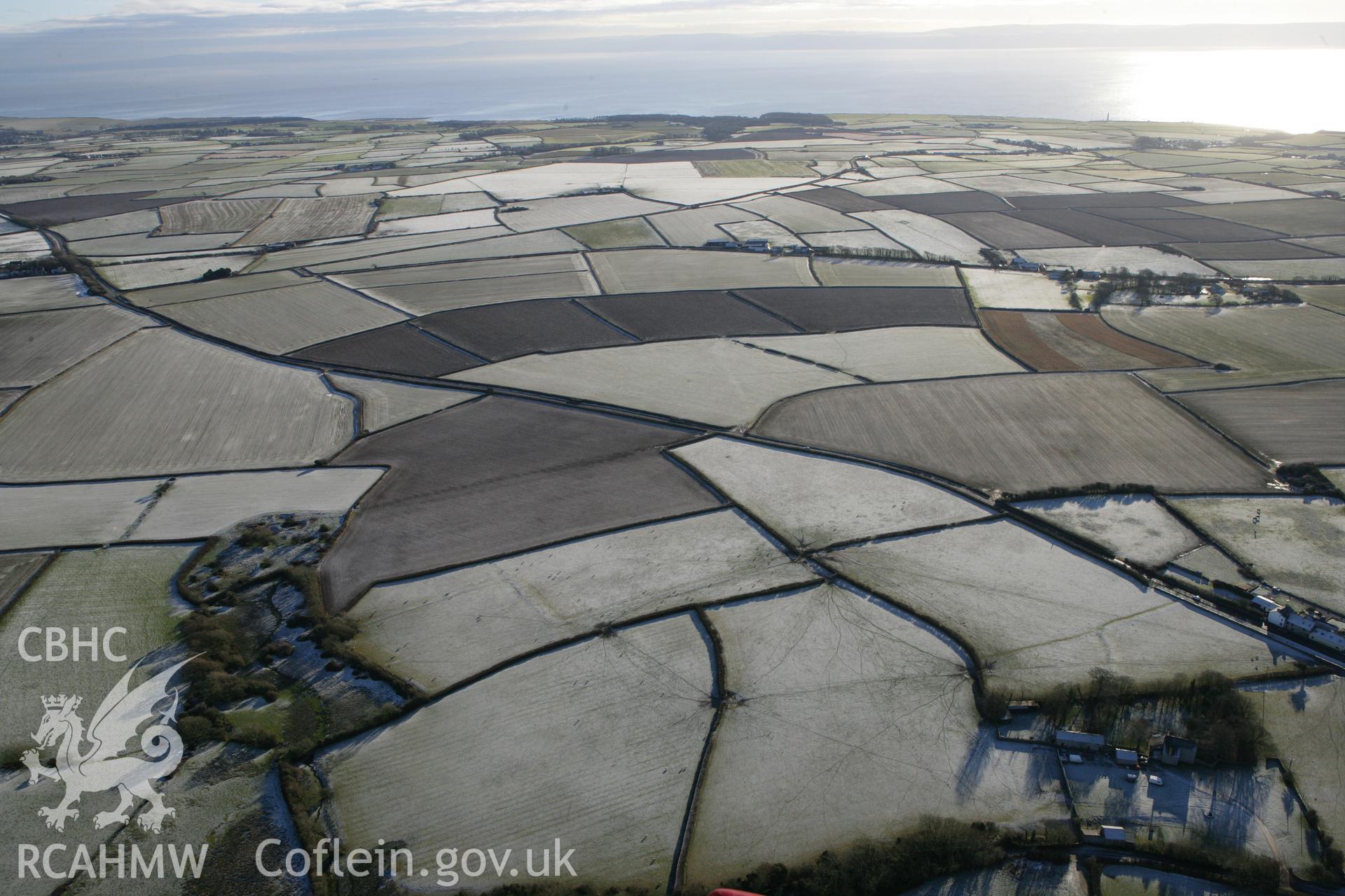 RCAHMW colour oblique photograph of Brychau Roman villa (site of). Taken by Toby Driver on 08/12/2010.