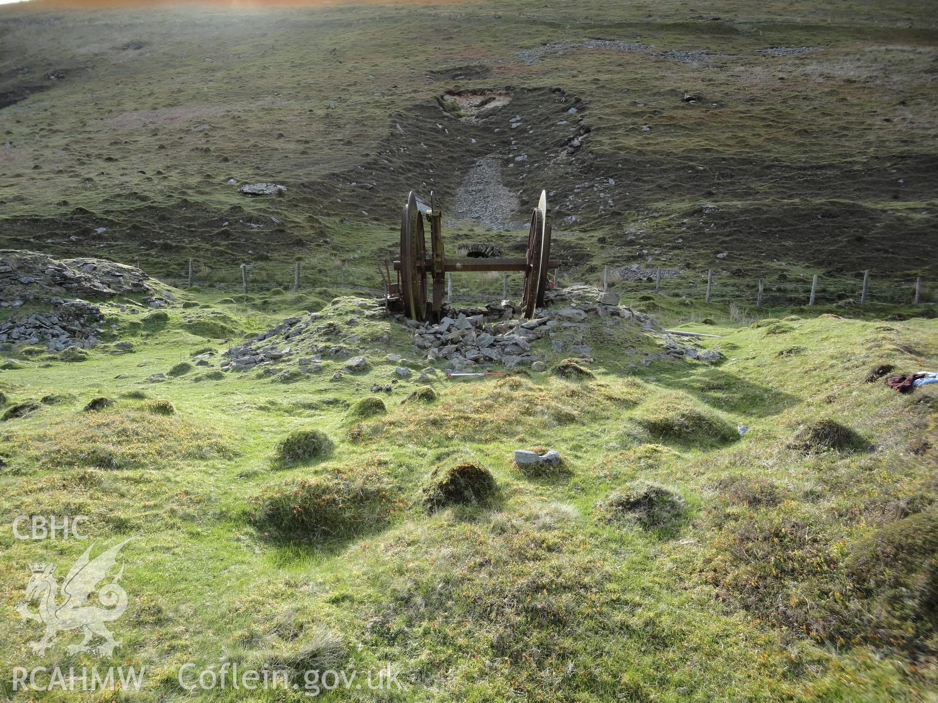 Wheel-winding drum, looking west