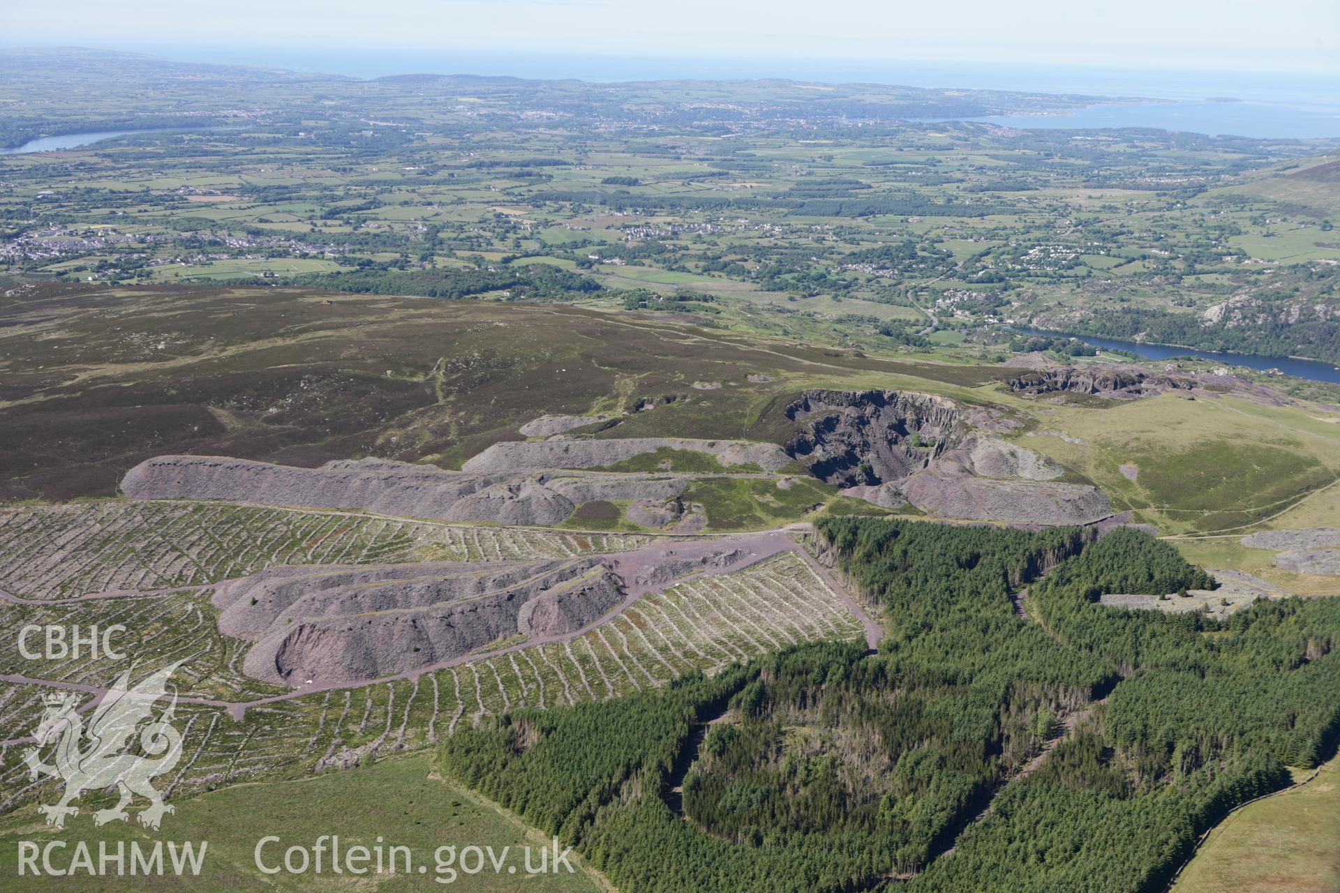 RCAHMW colour oblique photograph of Chwarel Fawr Slate Quarry. Taken by Toby Driver on 16/06/2010.