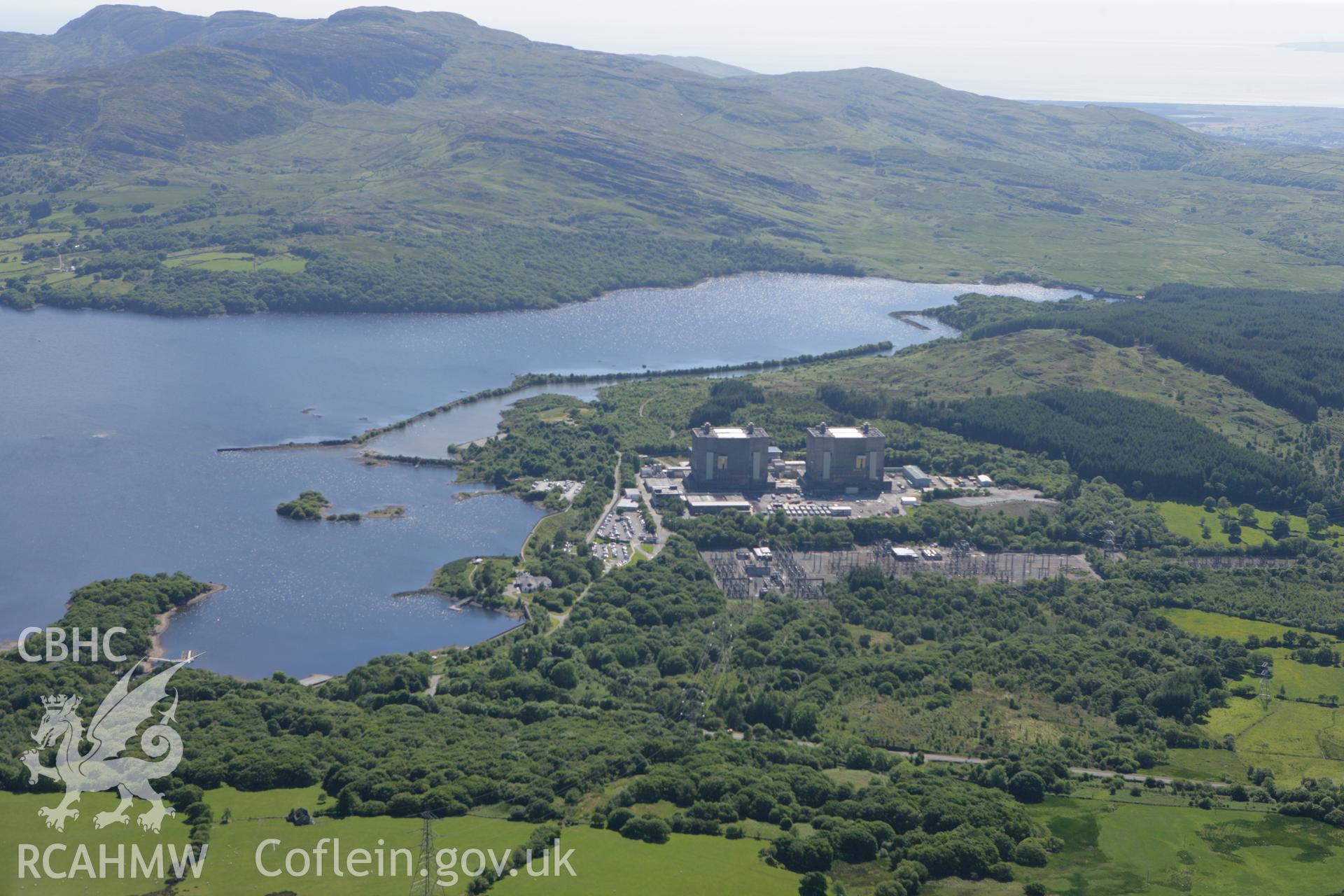 RCAHMW colour oblique photograph of Trawsfynydd Power Station. Taken by Toby Driver on 16/06/2010.