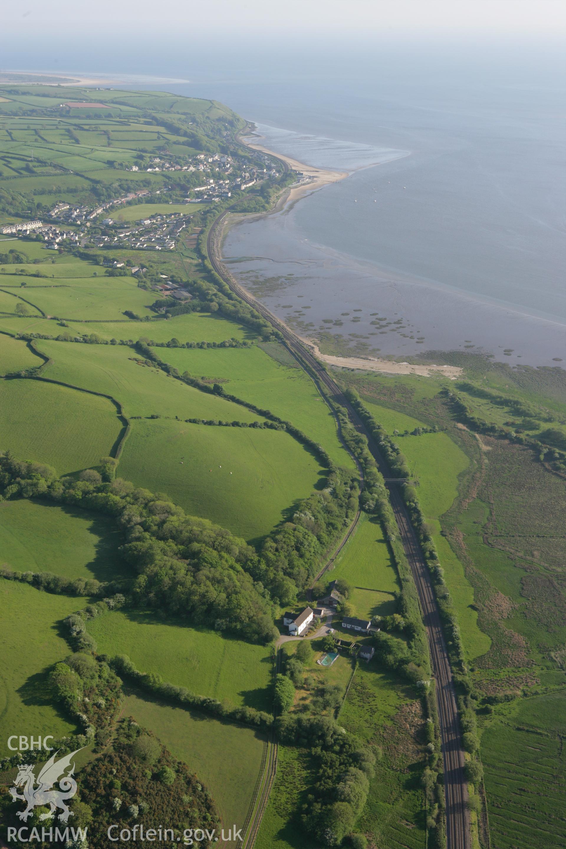 RCAHMW colour oblique photograph of Ferryside, view from the south. Taken by Toby Driver on 24/05/2010.