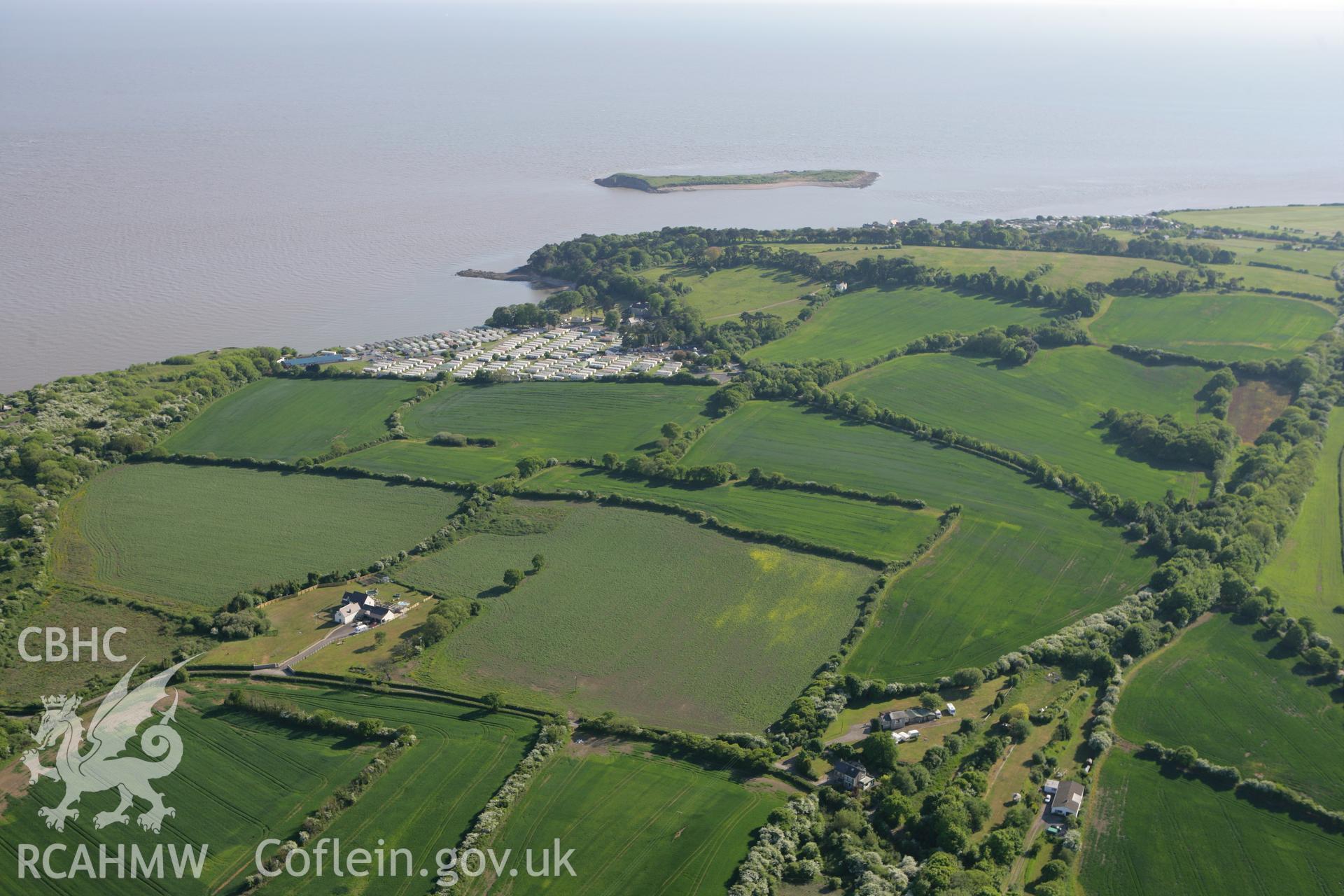 RCAHMW colour oblique photograph of Sully Island, view from the north. Taken by Toby Driver on 24/05/2010.