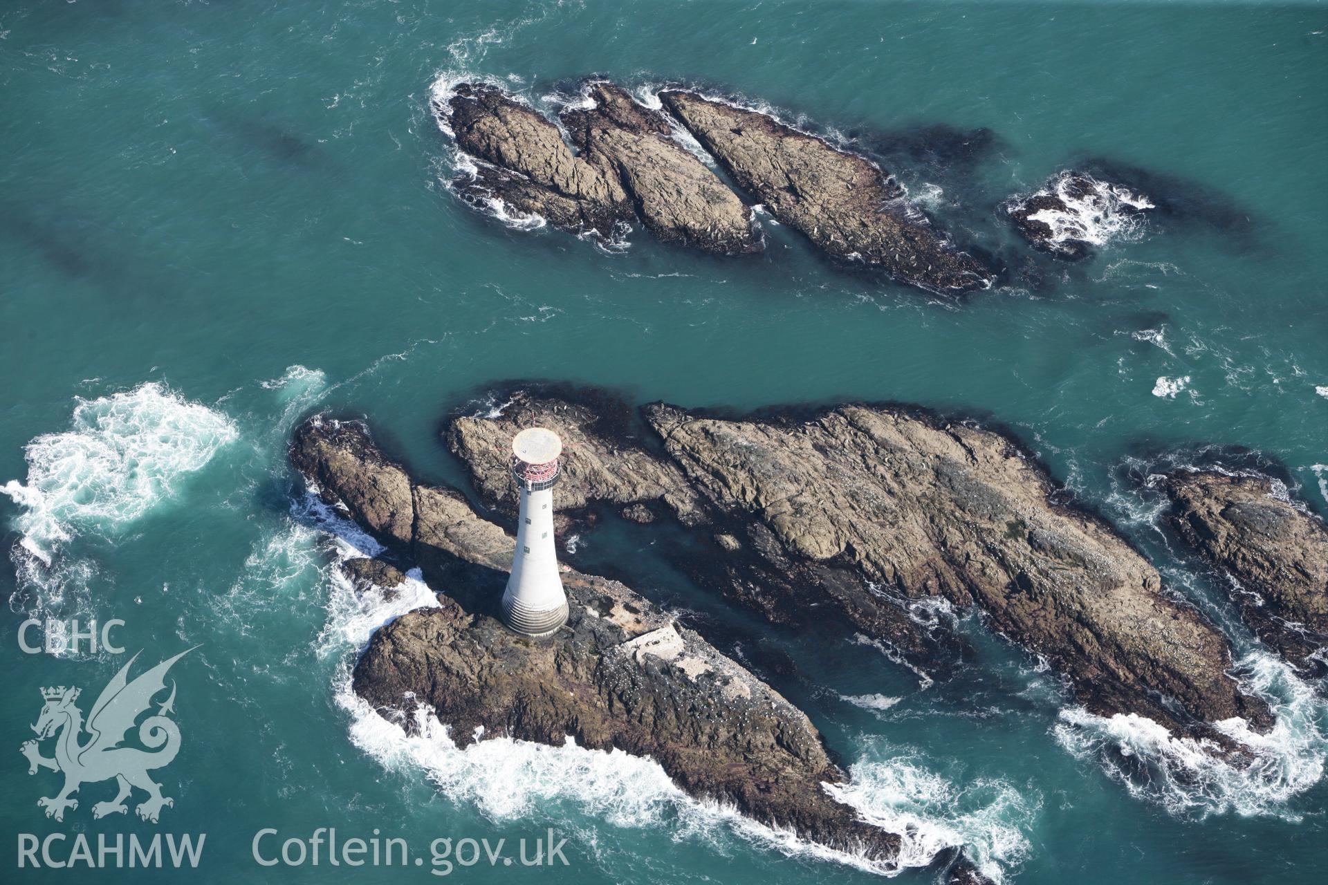 RCAHMW colour oblique photograph of The Smalls Lighthouse, west of Skomer Island. Taken by Toby Driver on 09/09/2010.