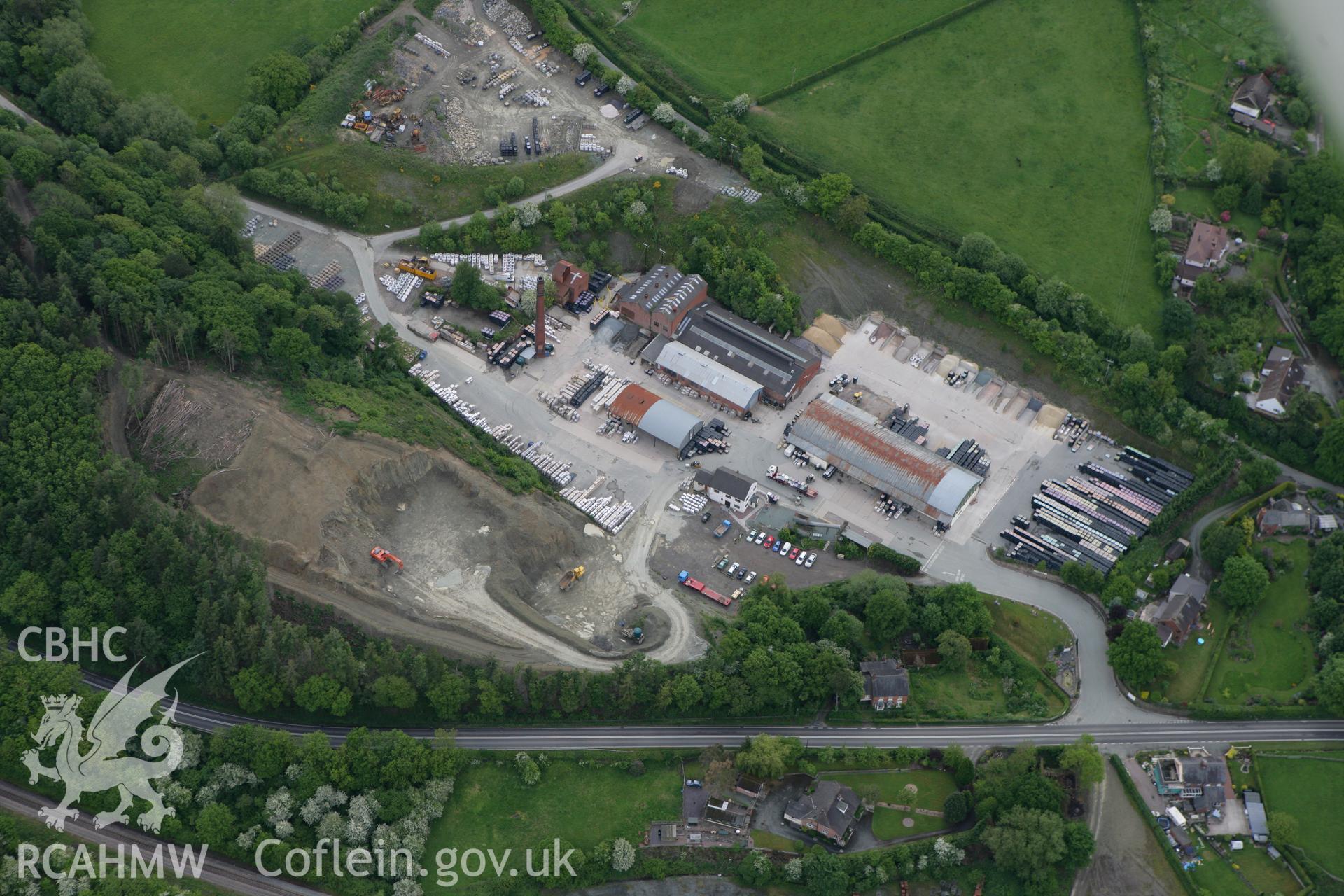 RCAHMW colour oblique photograph of Buttington Brickworks. Taken by Toby Driver on 27/05/2010.